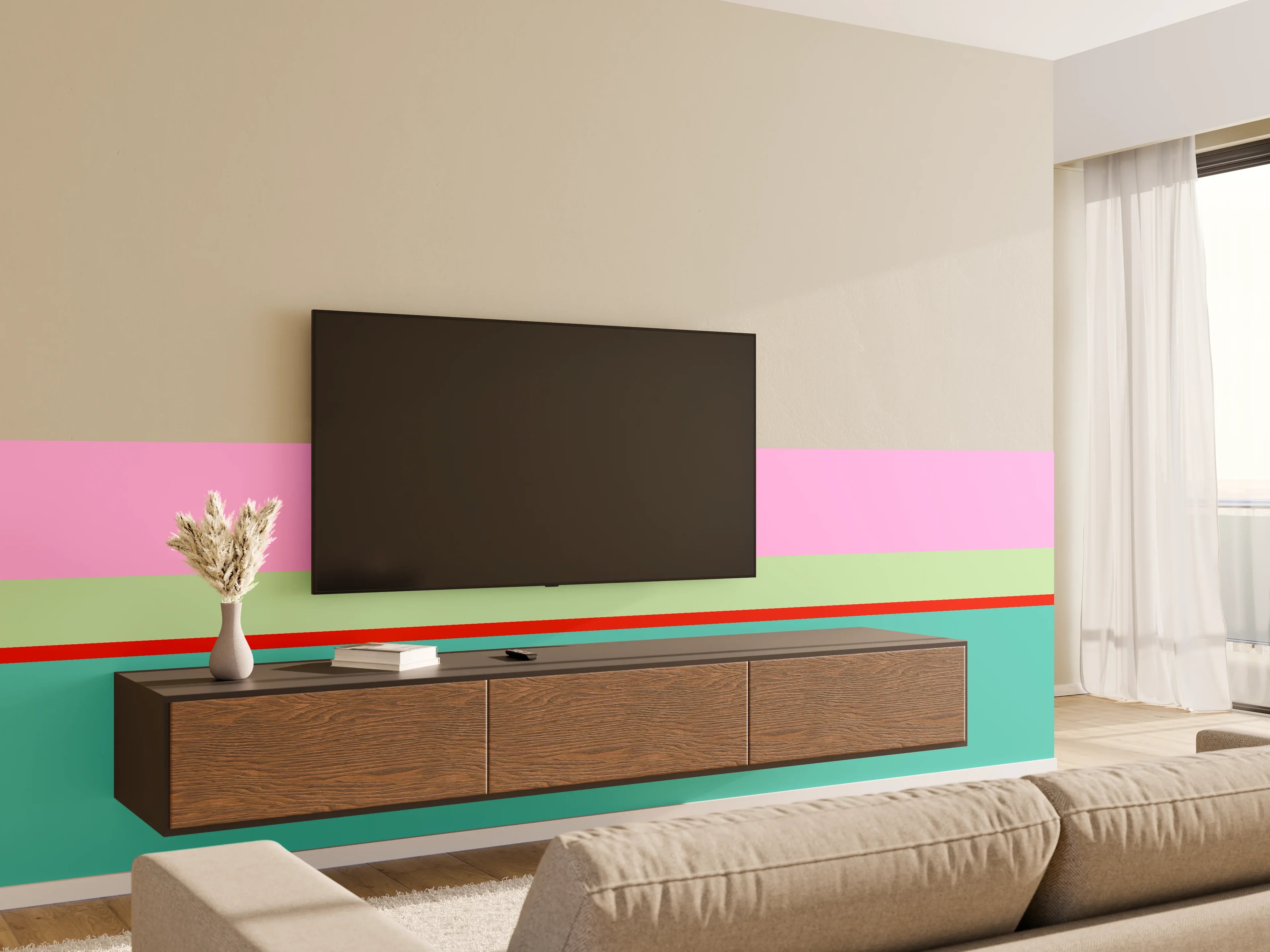 Wandverkleidung Wohnzimmer - The Springs - Horizontal - Peony
