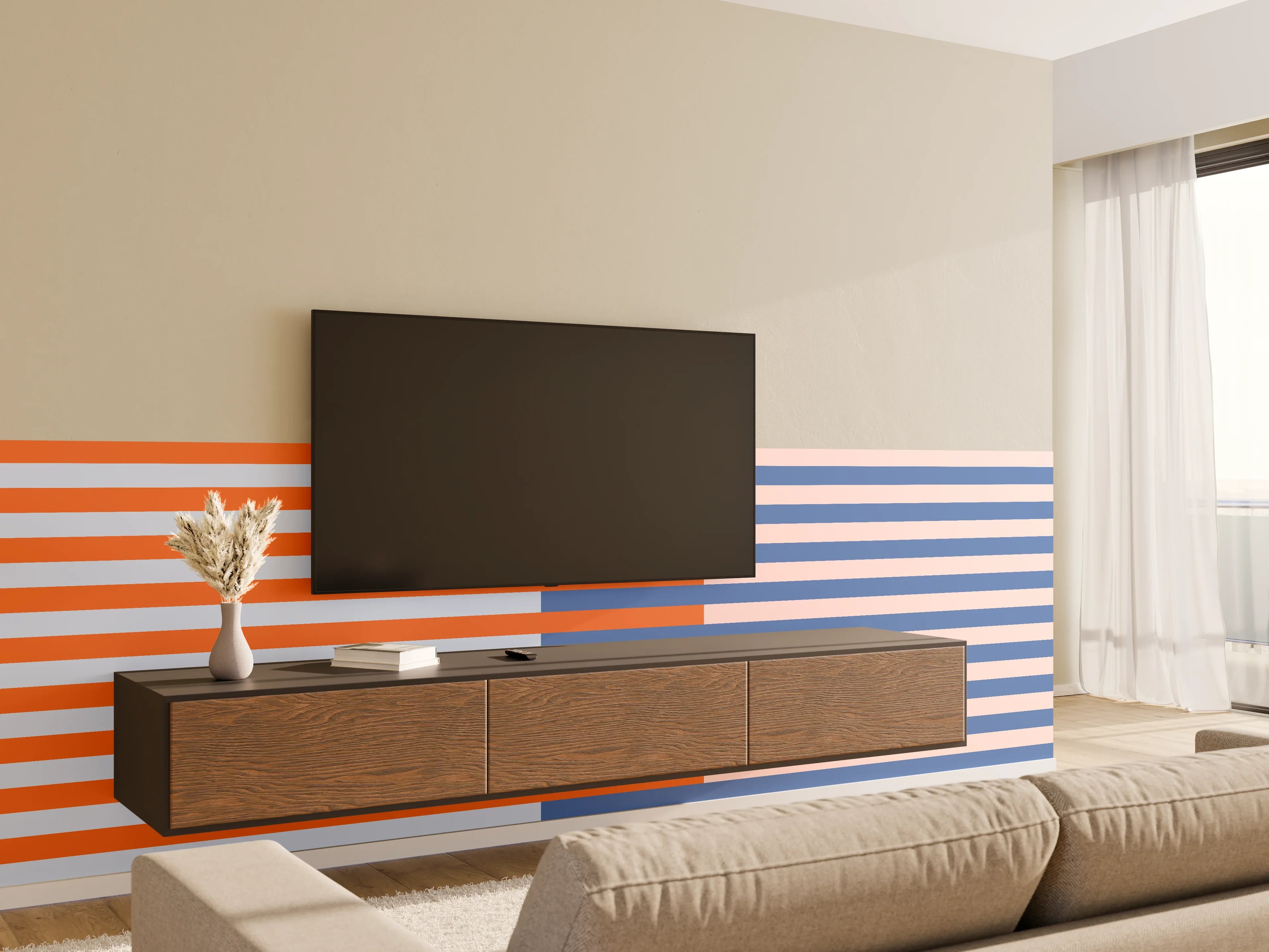 Wandverkleidung Wohnzimmer - The Springs - Multy Stripes - Crocus