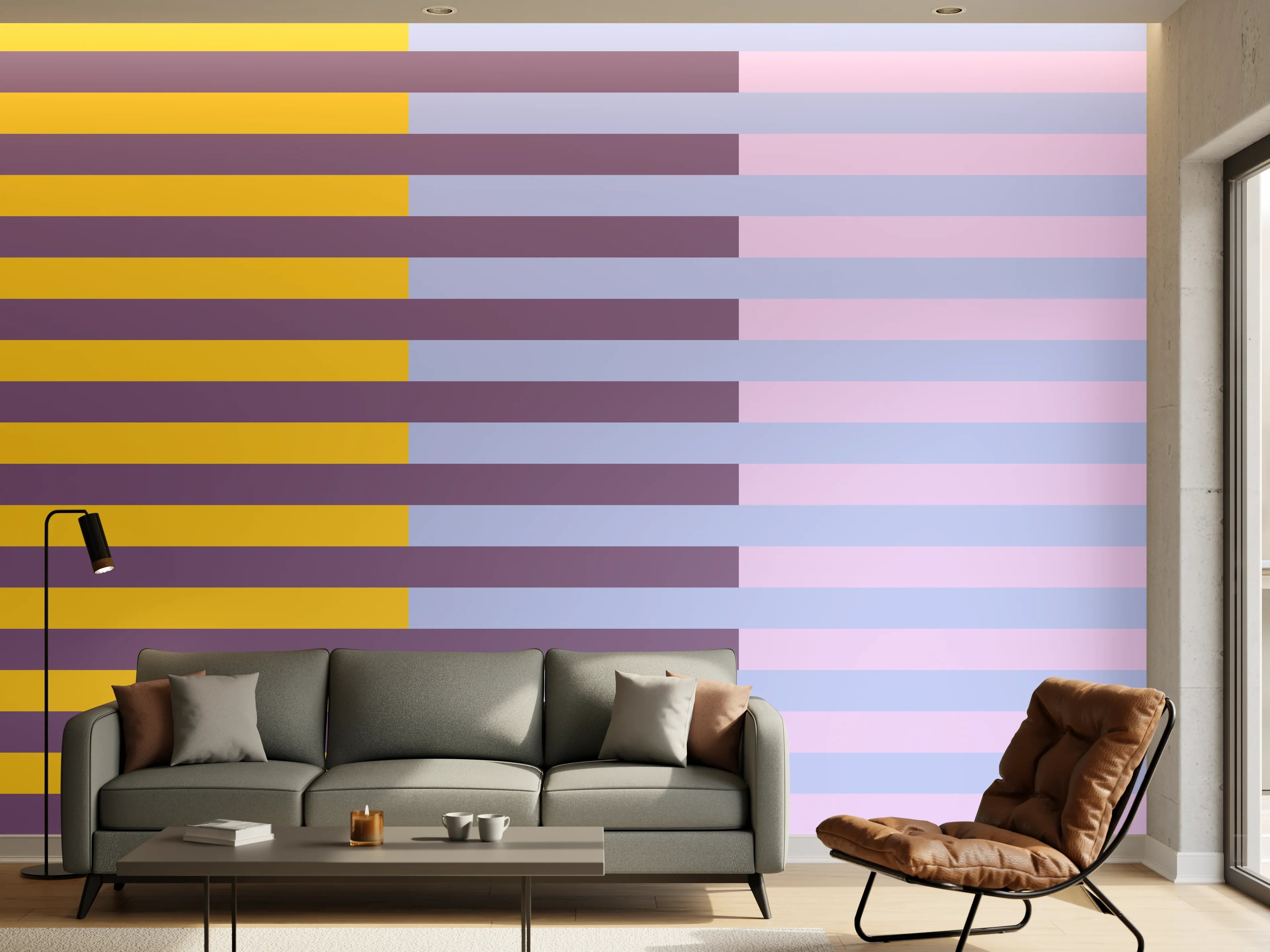 Wandverkleidung Wohnzimmer - The Springs - Multy Stripes - Lilac