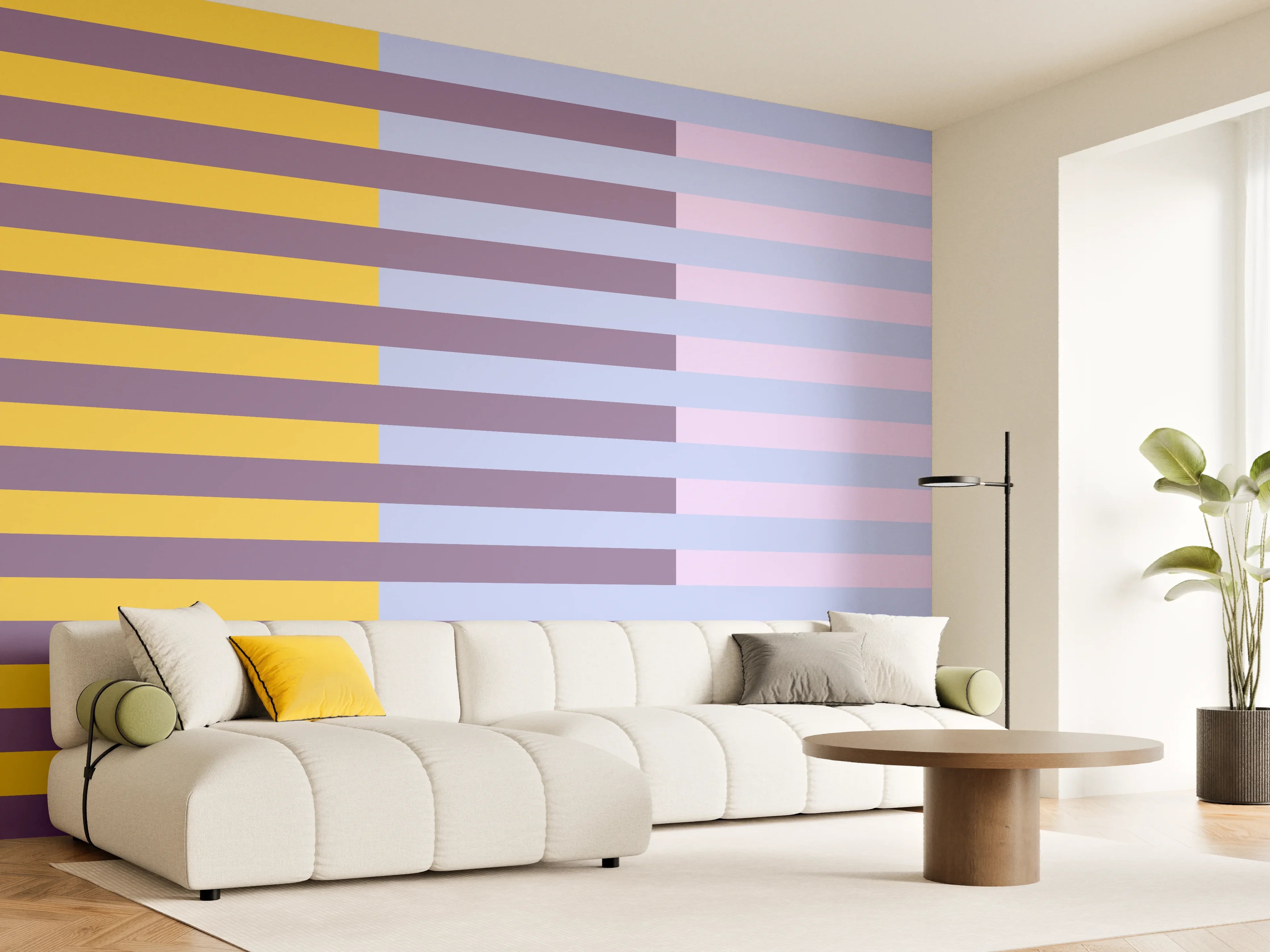 Wandverkleidung Wohnzimmer - The Springs - Multy Stripes - Lilac