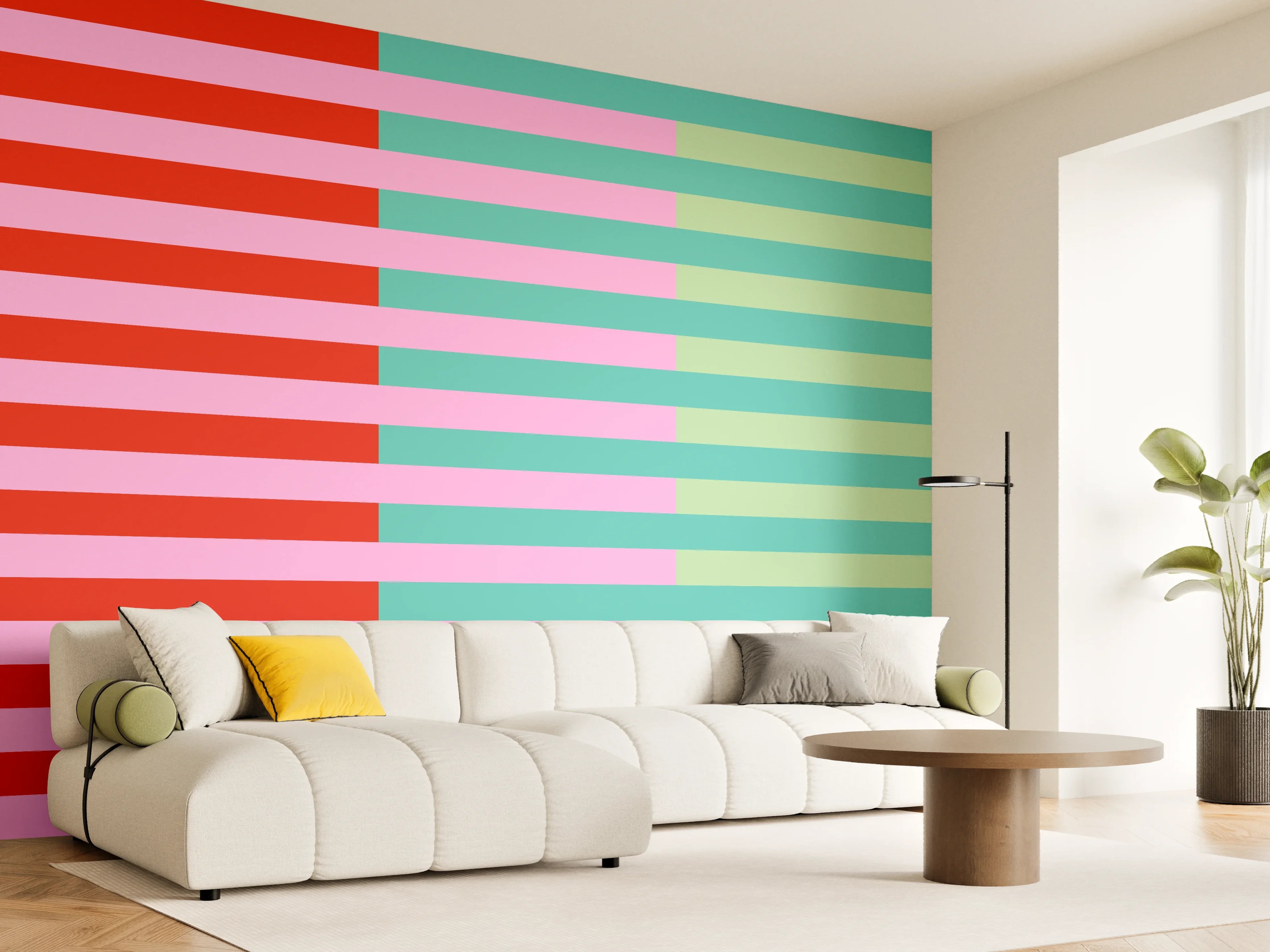 Wandverkleidung Wohnzimmer - The Springs - Multy Stripes - Peony