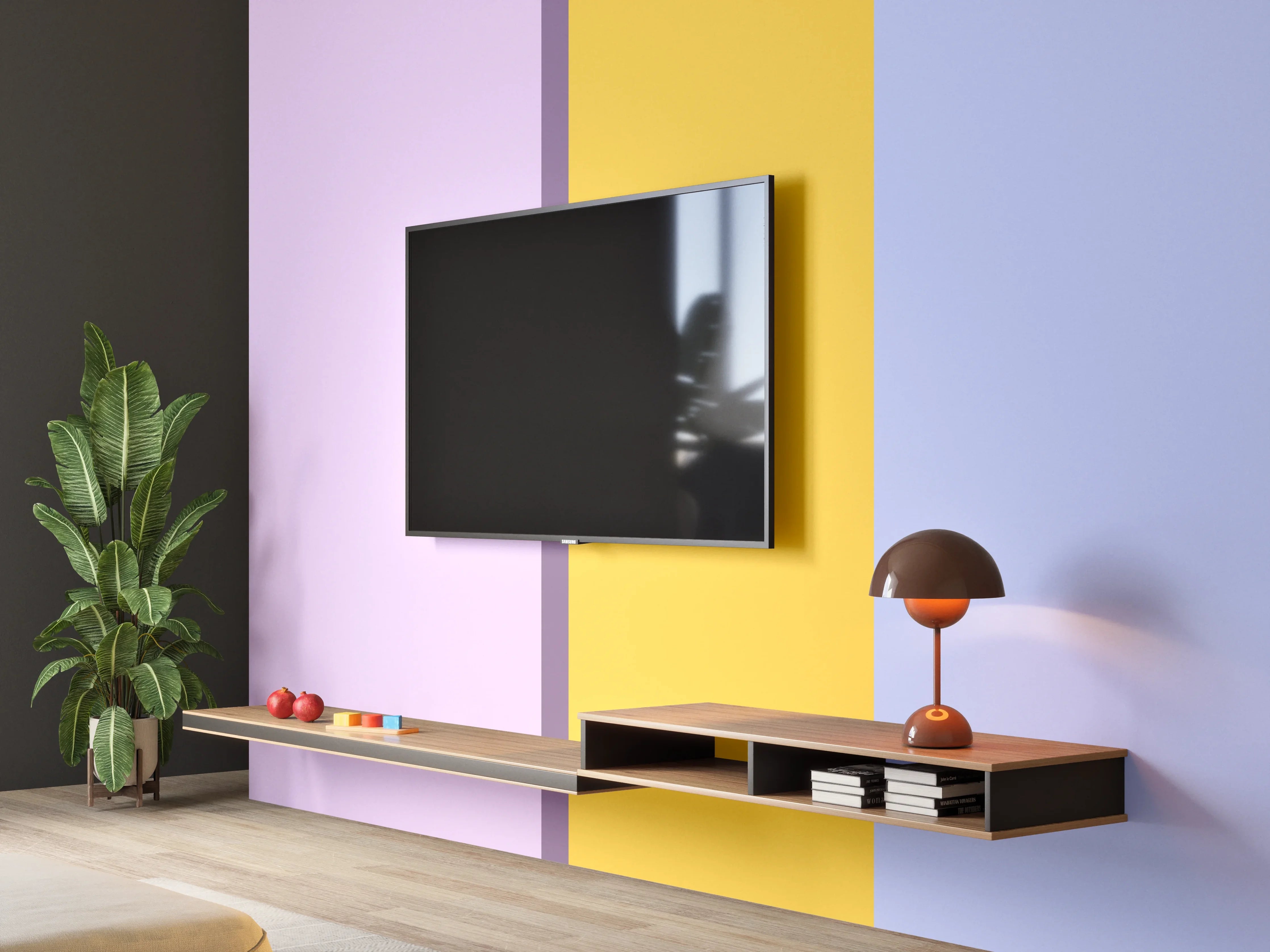 Wandverkleidung Wohnzimmer - The Springs - Vertikal - Lilac