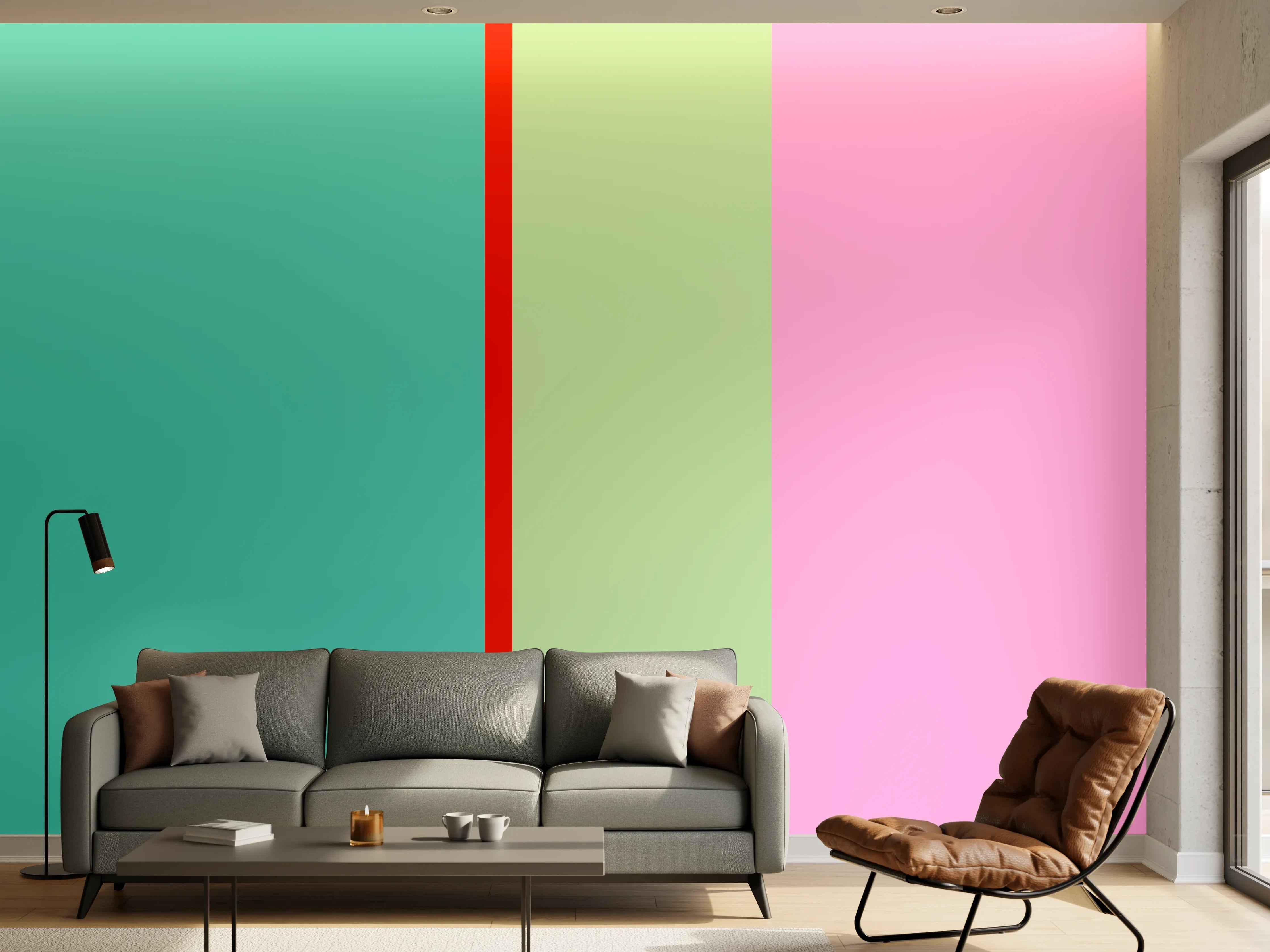 Wandverkleidung Wohnzimmer - The Springs - Vertikal - Peony