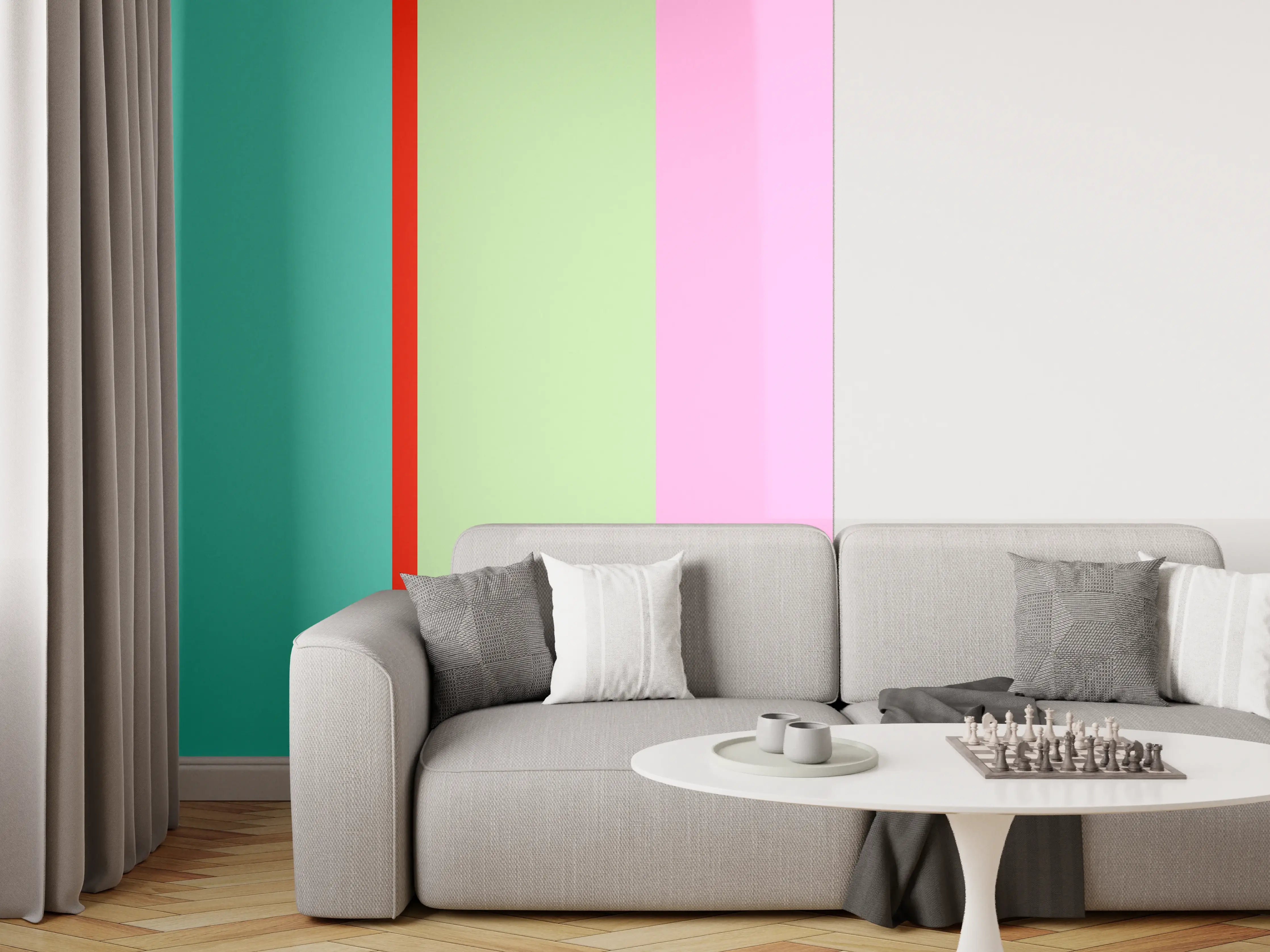 Wandverkleidung Wohnzimmer - The Springs - Vertikal - Peony