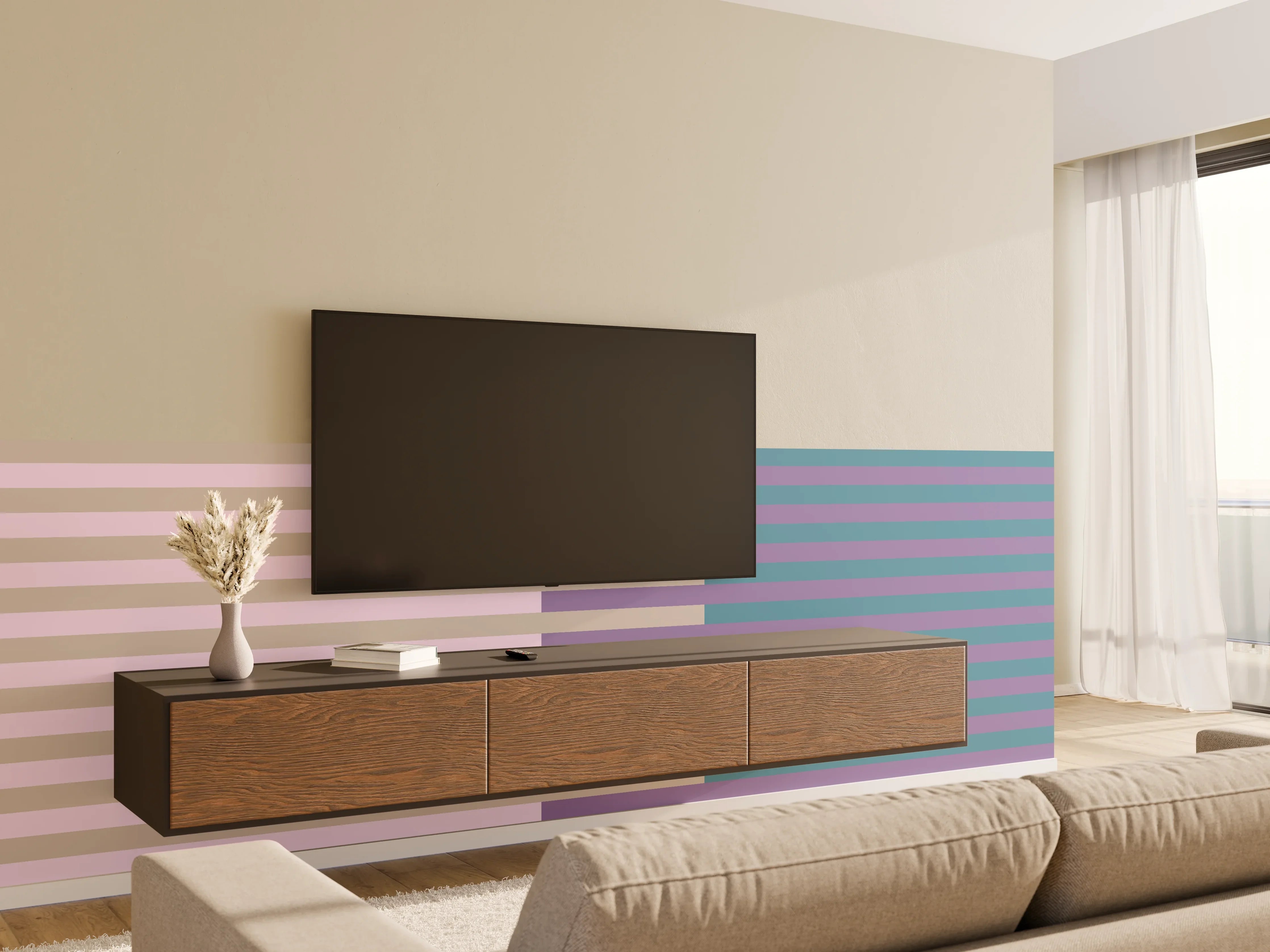 Wandverkleidung Wohnzimmer - The Vintages - Multy Stripes - Daphne