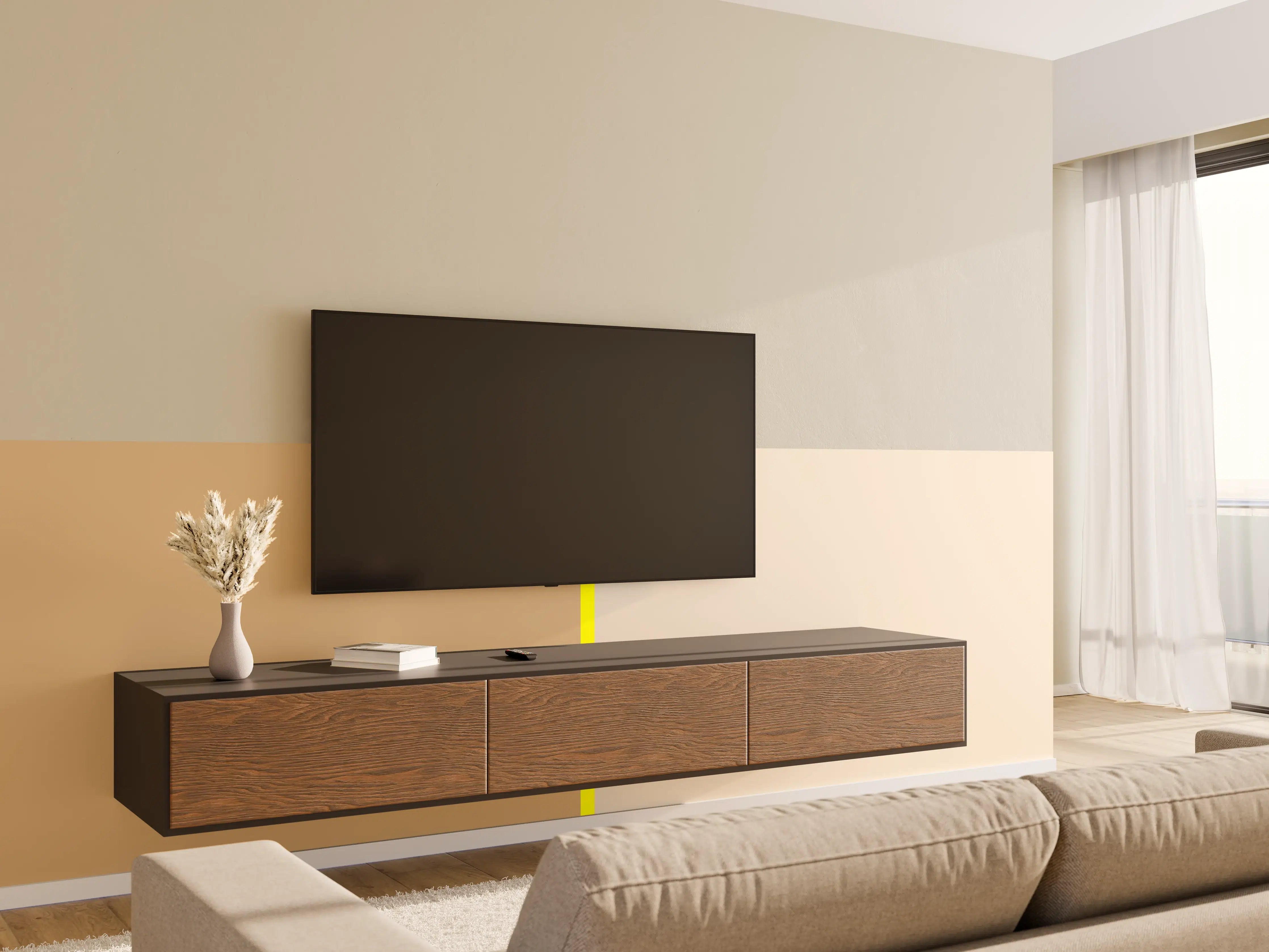 Wandverkleidung Wohnzimmer - The Yellows - Easy Vertical - Buttercup