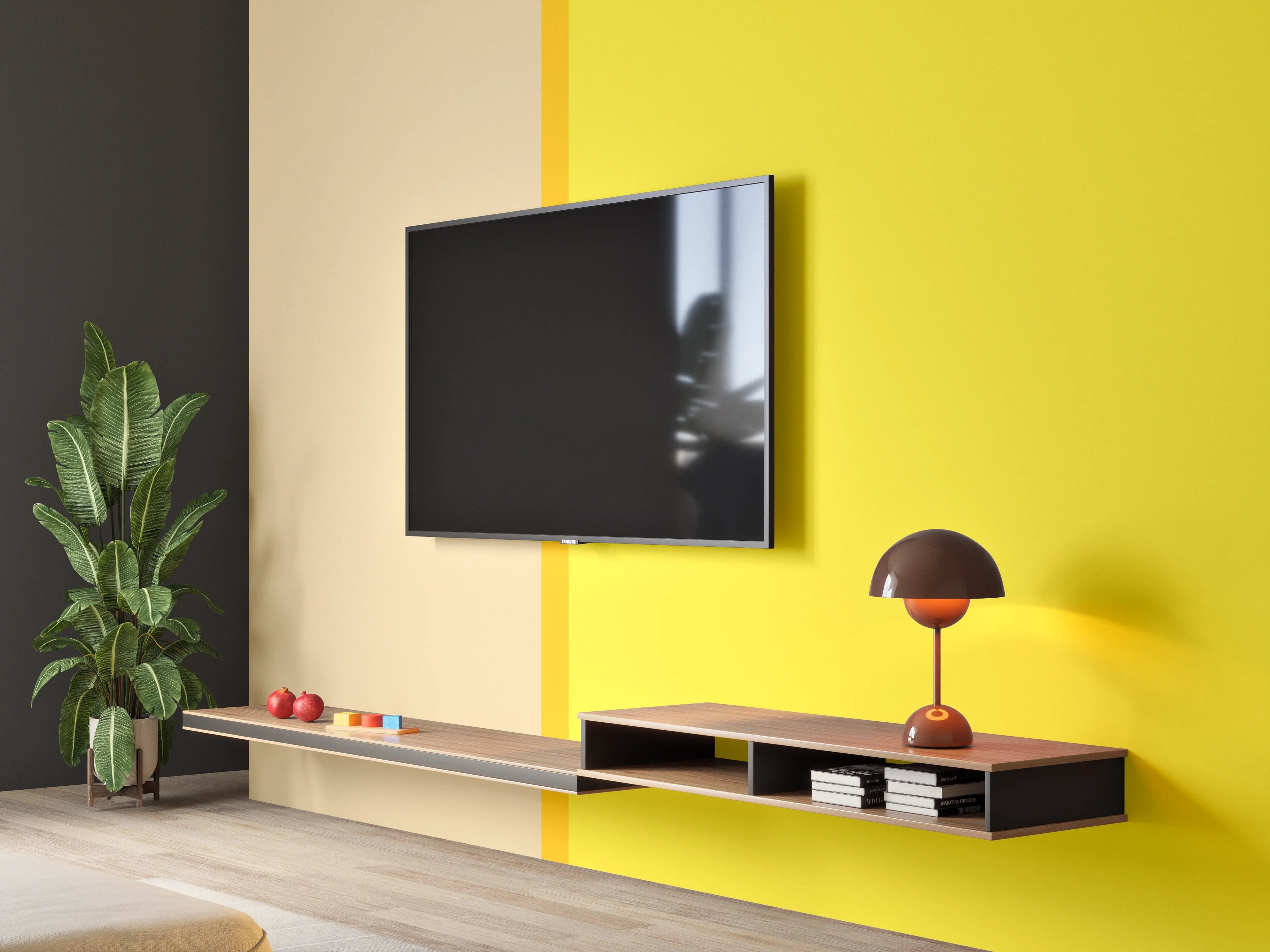 Wandverkleidung Wohnzimmer - The Yellows - Easy Vertical - Honey