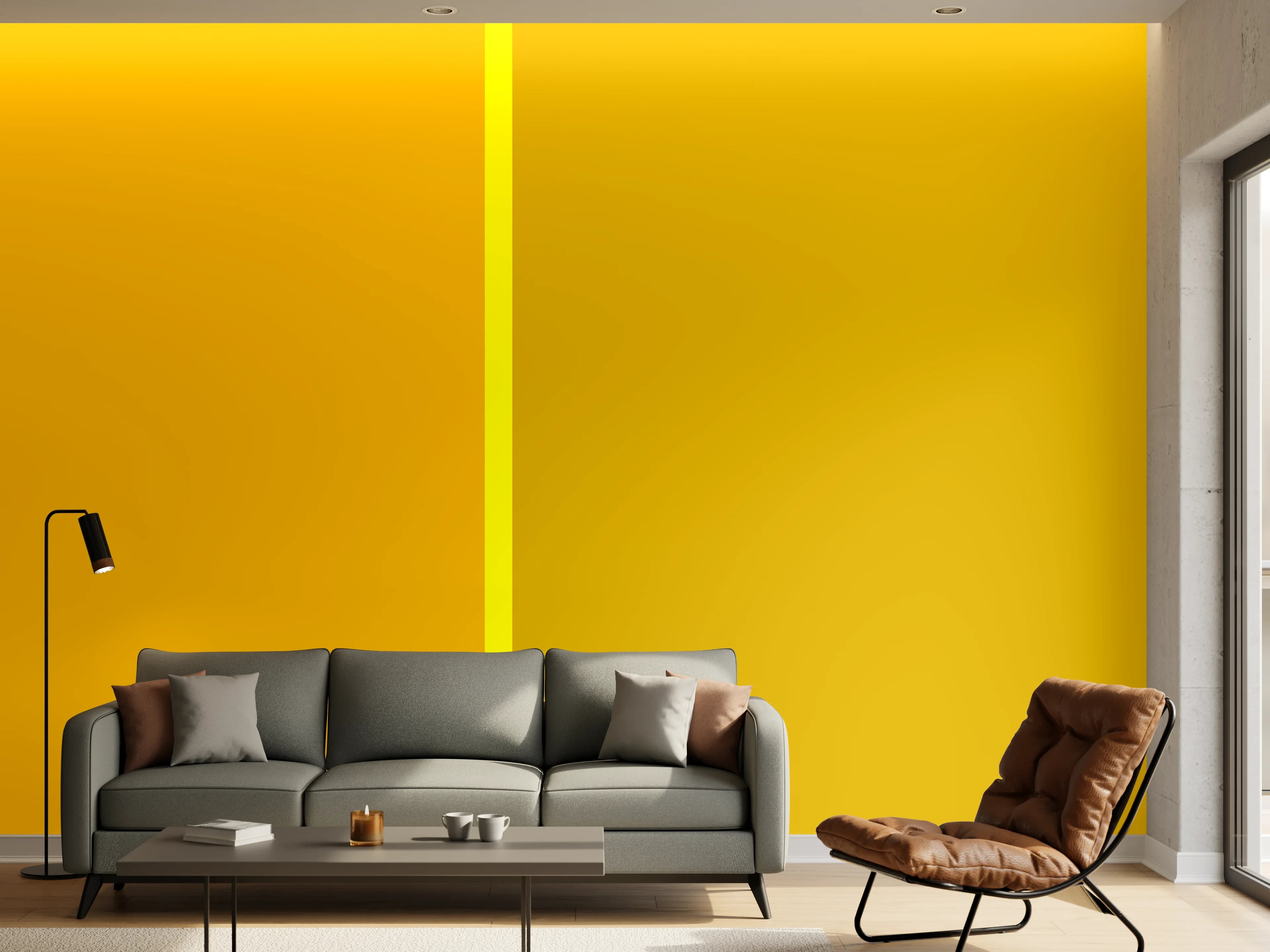 Wandverkleidung Wohnzimmer - The Yellows - Easy Vertical - Lemon