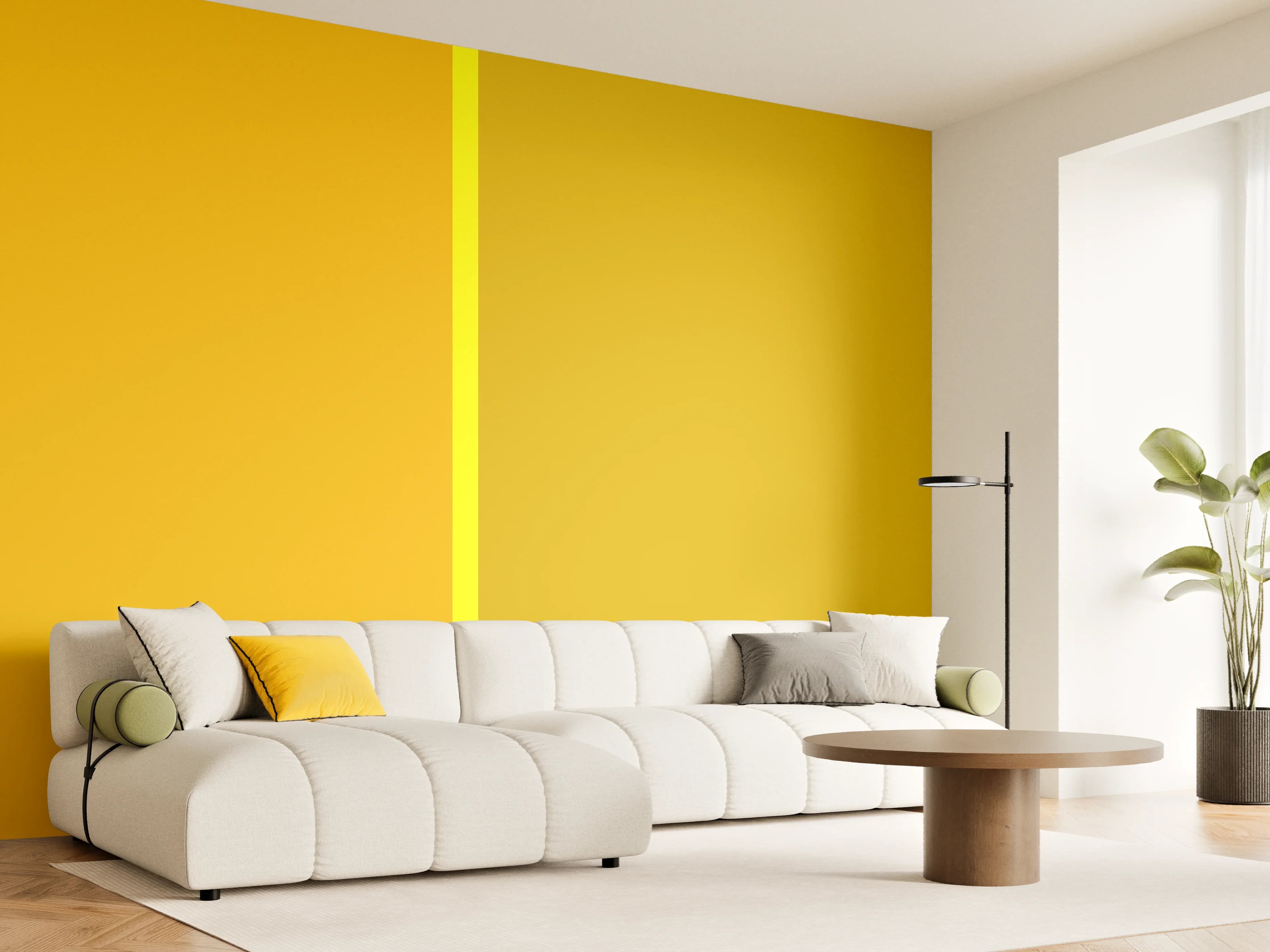 Wandverkleidung Wohnzimmer - The Yellows - Easy Vertical - Lemon