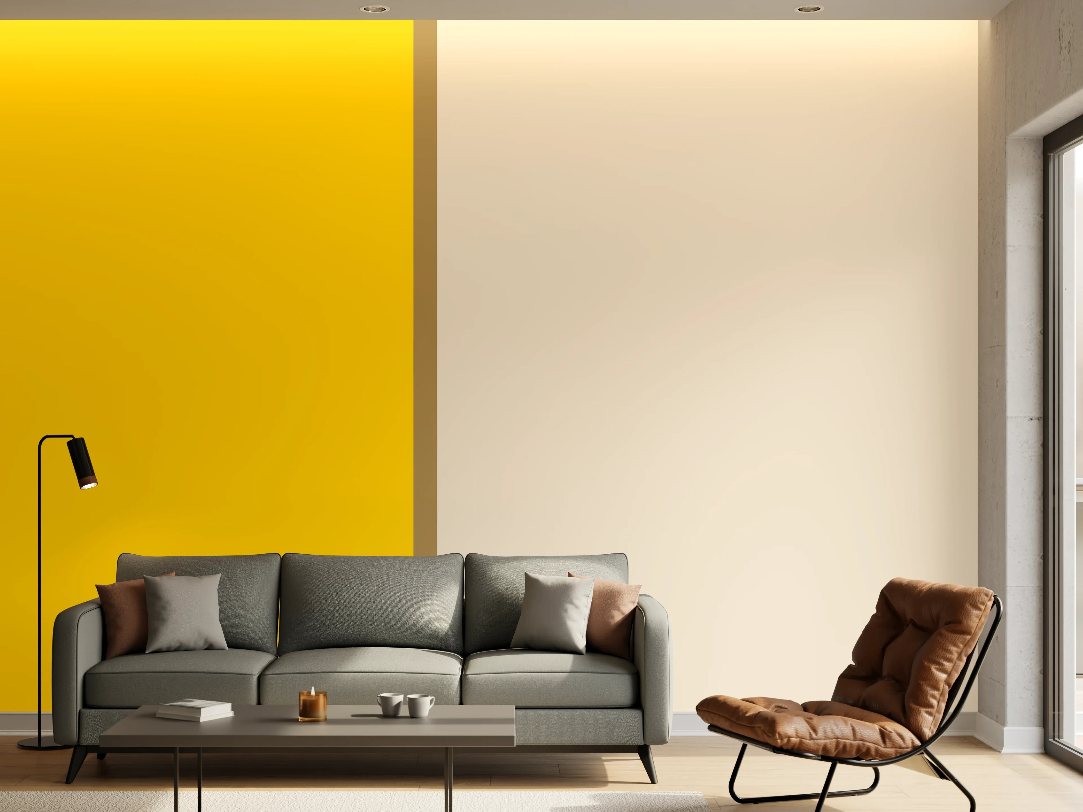Wandverkleidung Wohnzimmer - The Yellows - Easy Vertical - Saffron