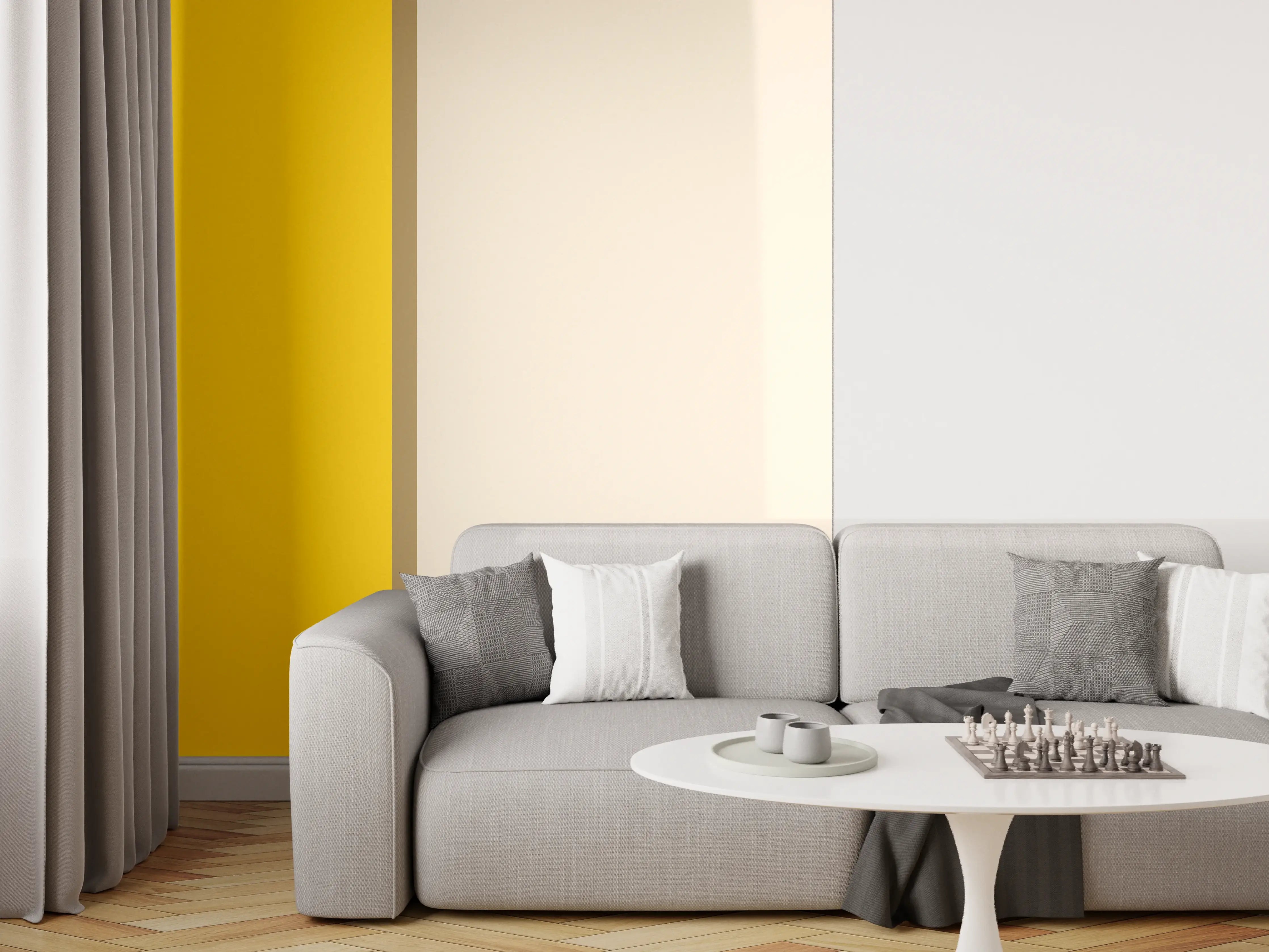 Wandverkleidung Wohnzimmer - The Yellows - Easy Vertical - Saffron