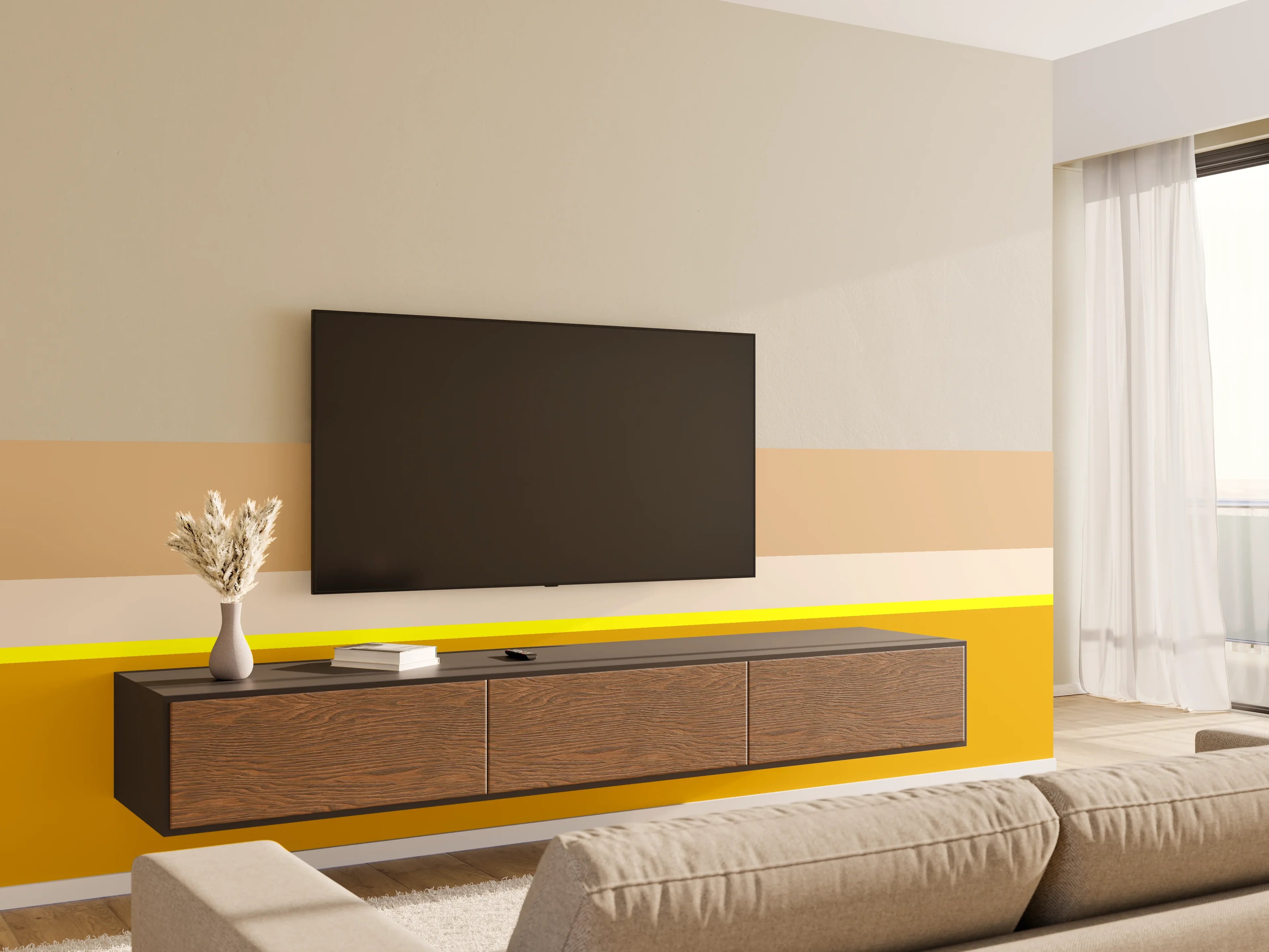 Wandverkleidung Wohnzimmer - The Yellows - Horizontal - Buttercup