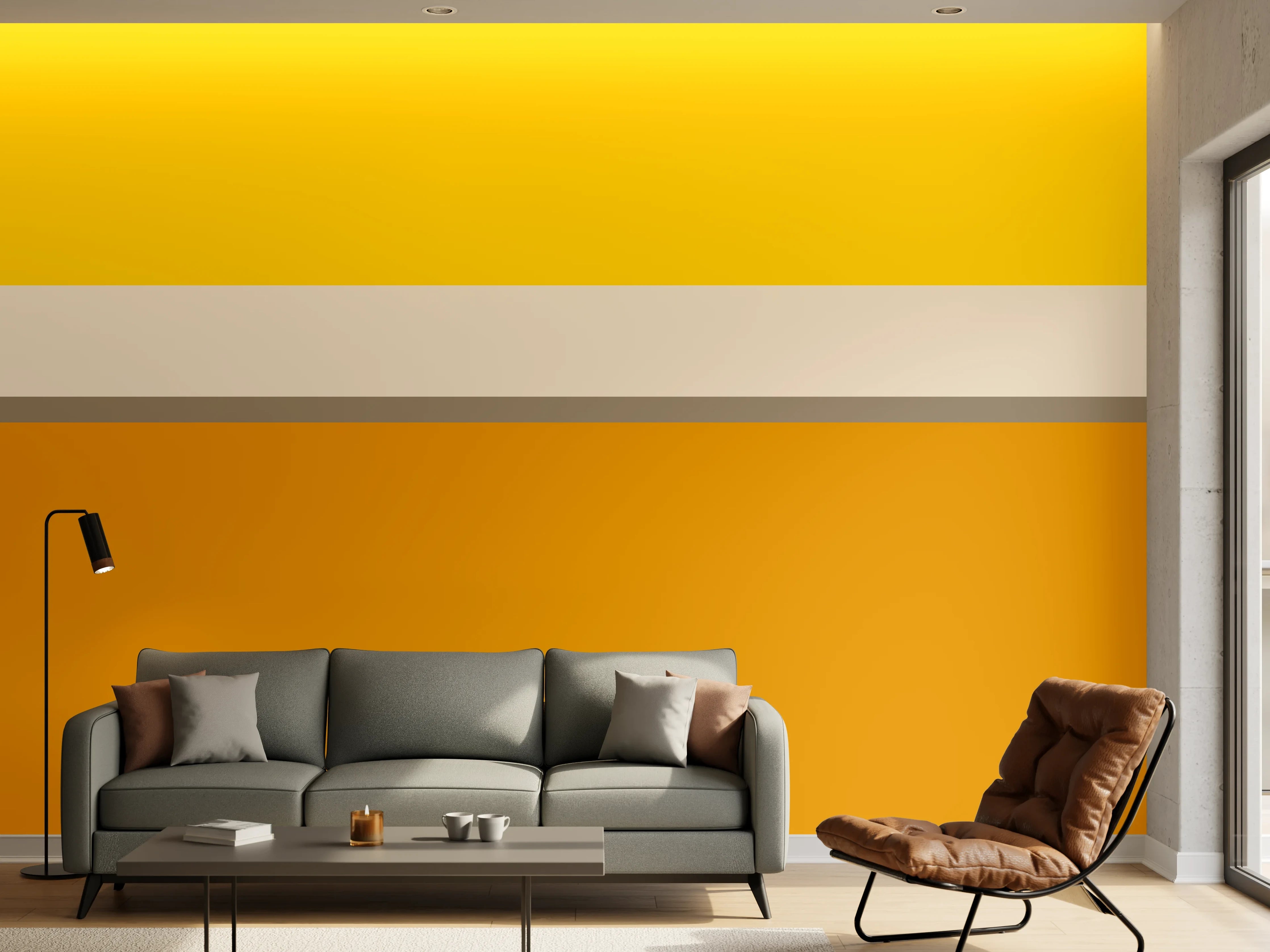Wandverkleidung Wohnzimmer - The Yellows - Horizontal - Saffron