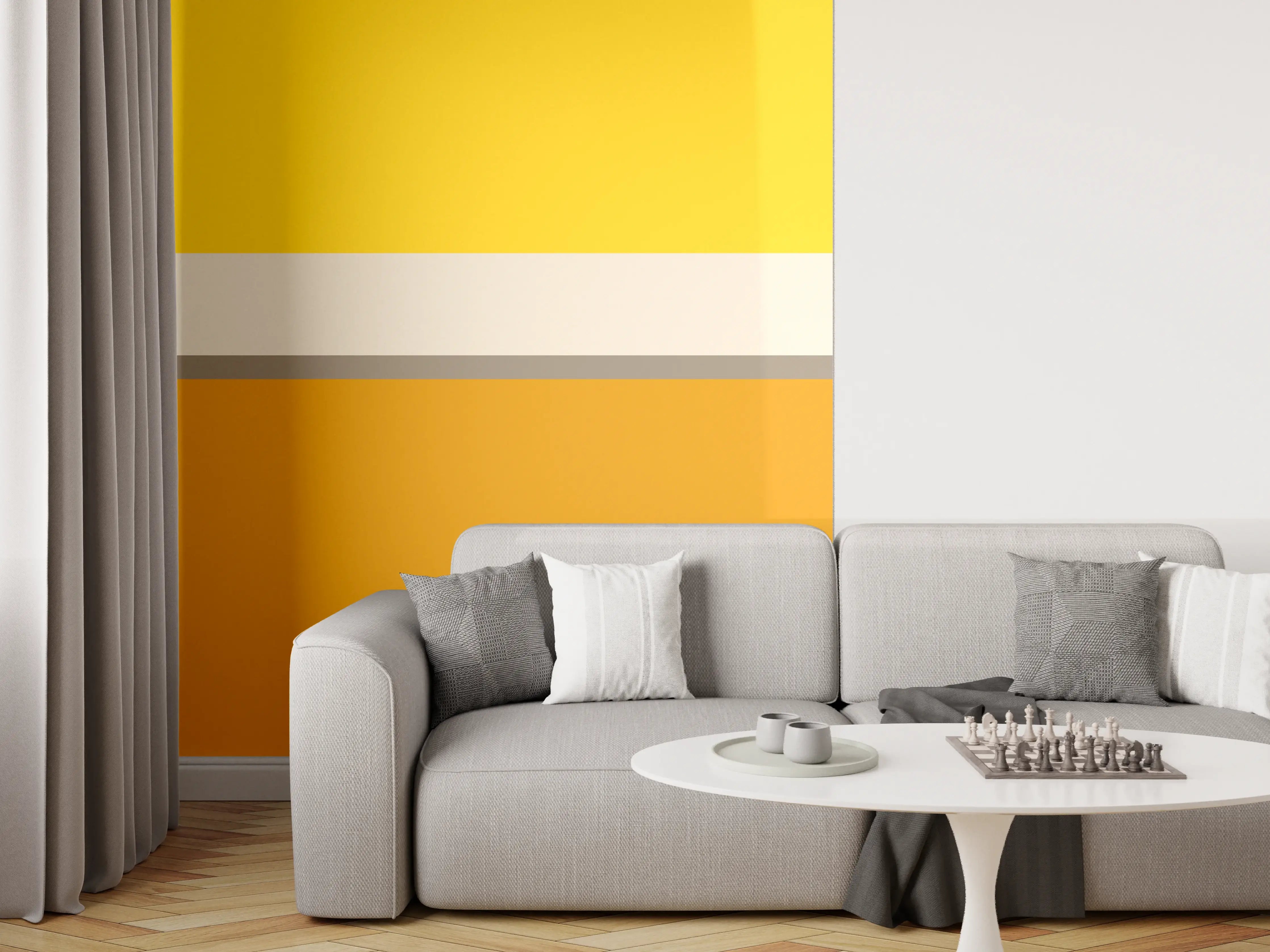 Wandverkleidung Wohnzimmer - The Yellows - Horizontal - Saffron