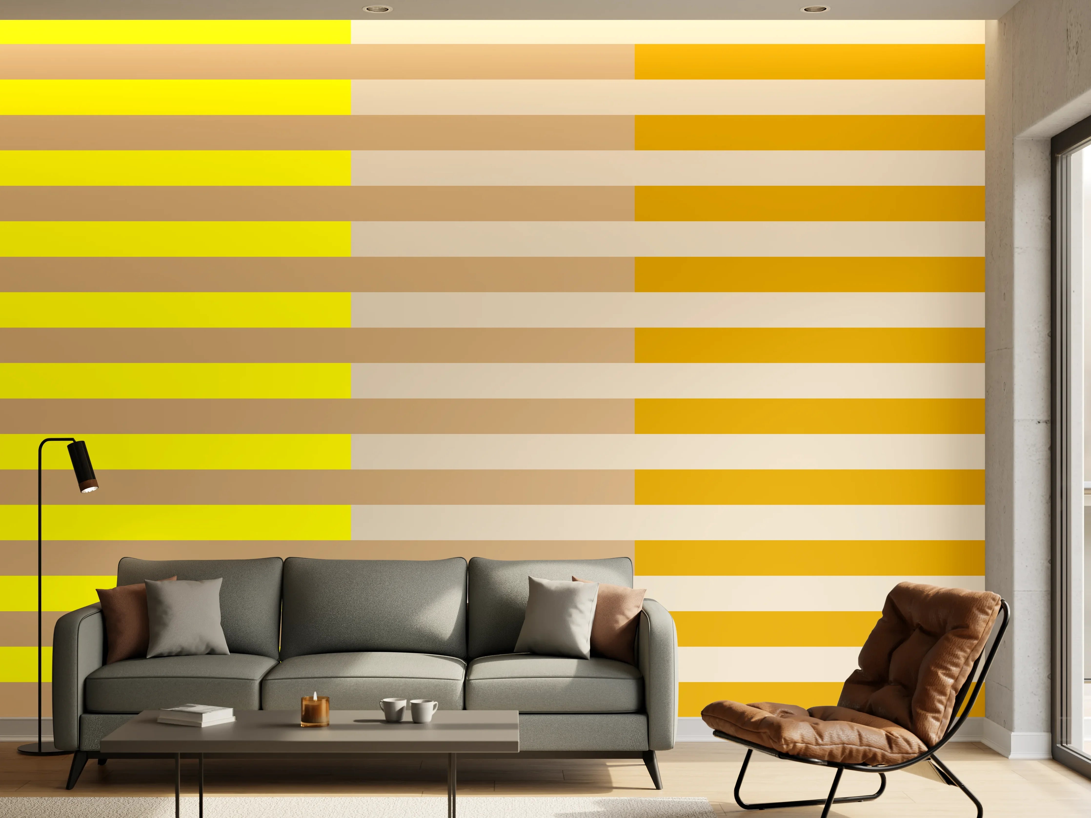 Wandverkleidung Wohnzimmer - The Yellows - Multy Stripes - Buttercup