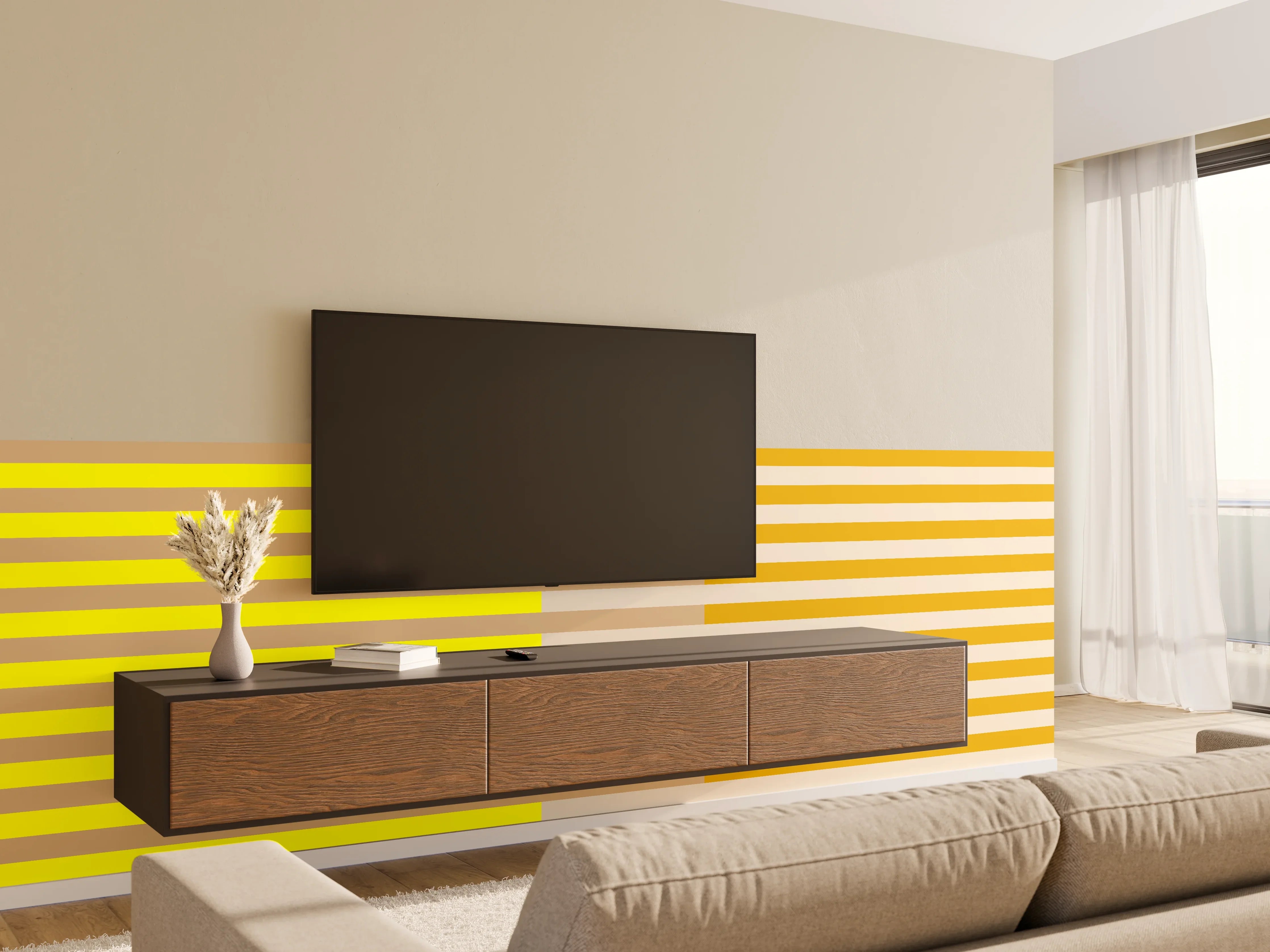 Wandverkleidung Wohnzimmer - The Yellows - Multy Stripes - Buttercup