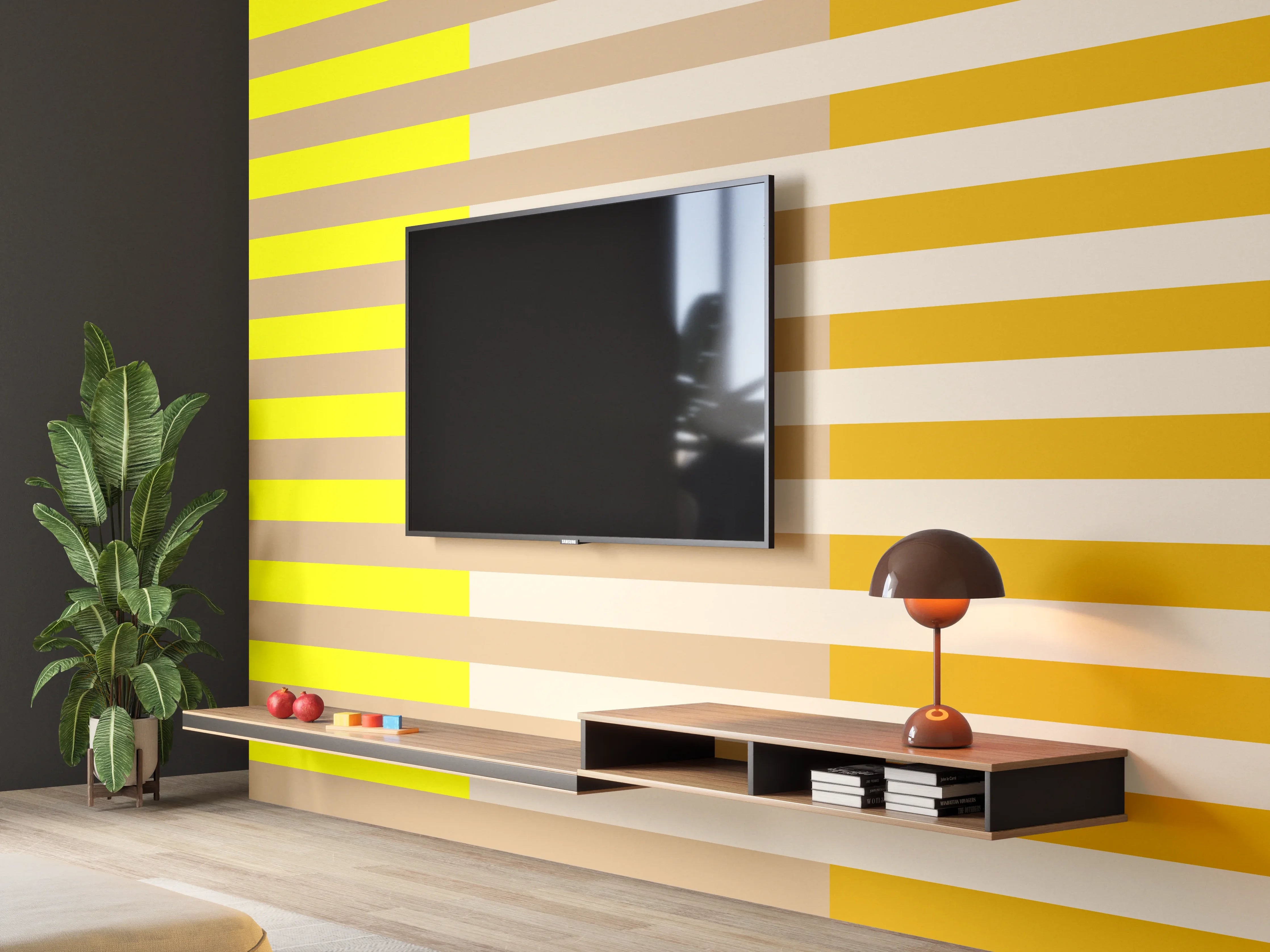 Wandverkleidung Wohnzimmer - The Yellows - Multy Stripes - Buttercup