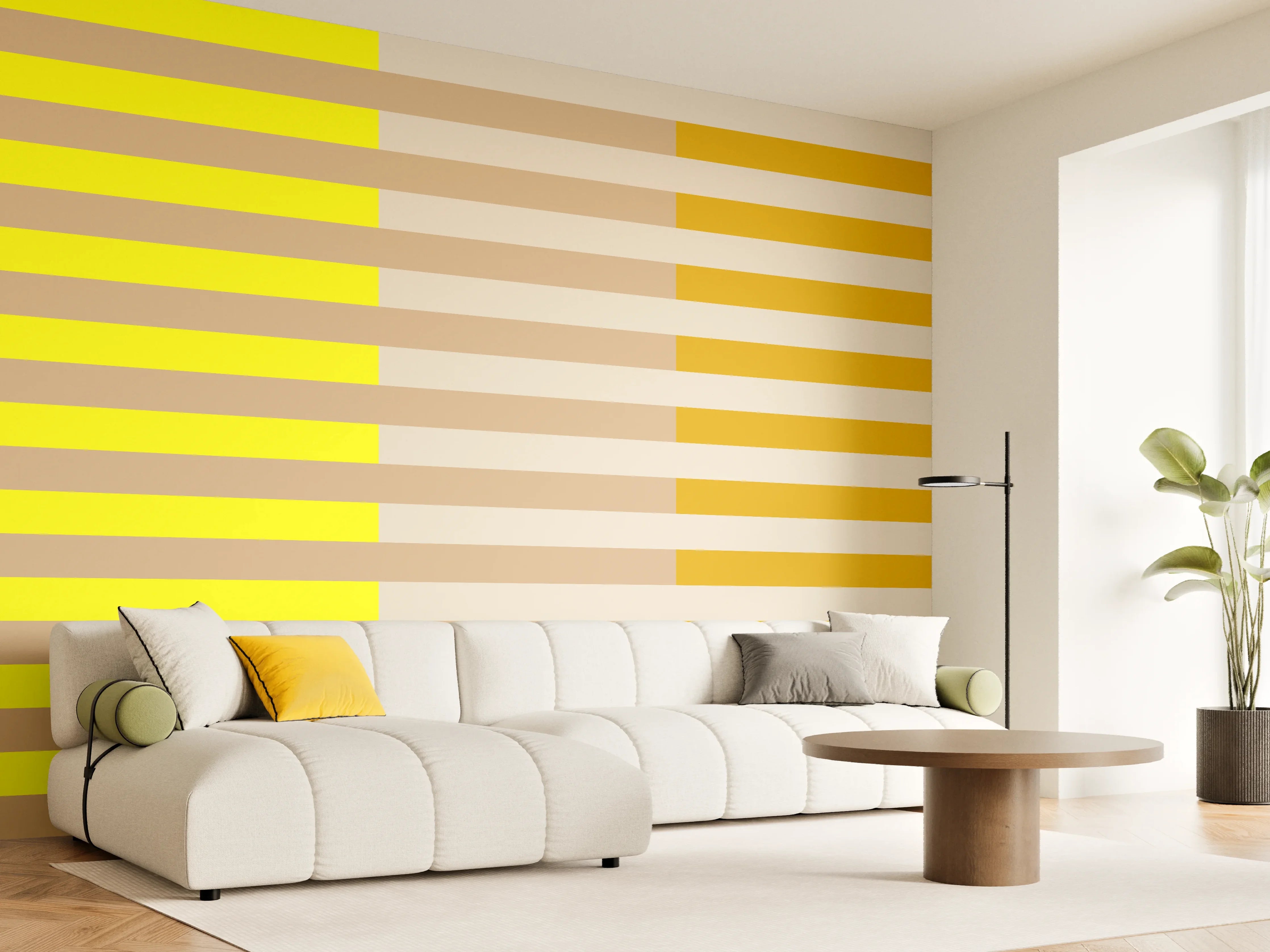 Wandverkleidung Wohnzimmer - The Yellows - Multy Stripes - Buttercup