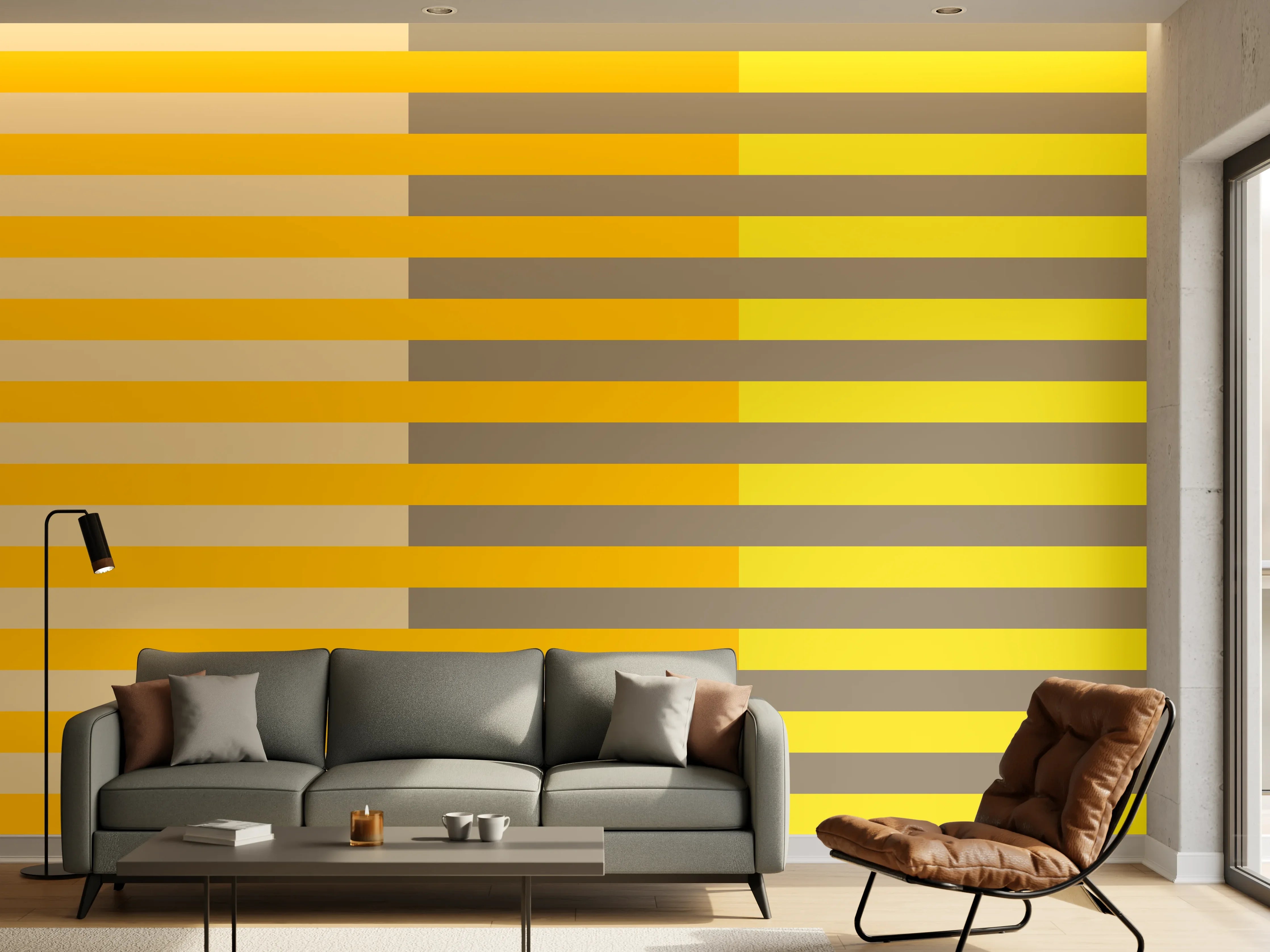 Wandverkleidung Wohnzimmer - The Yellows - Multy Stripes - Honey