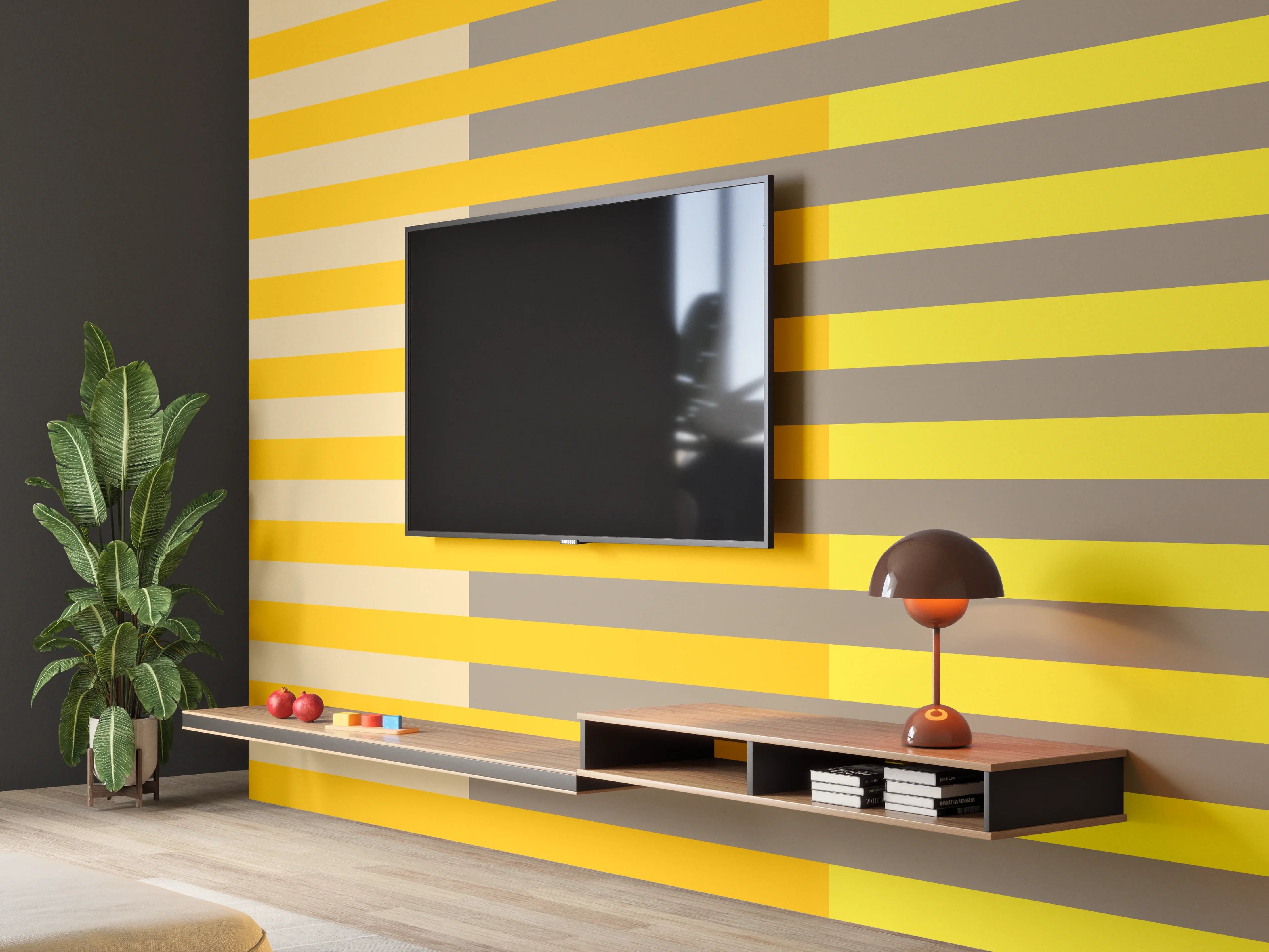 Wandverkleidung Wohnzimmer - The Yellows - Multy Stripes - Honey