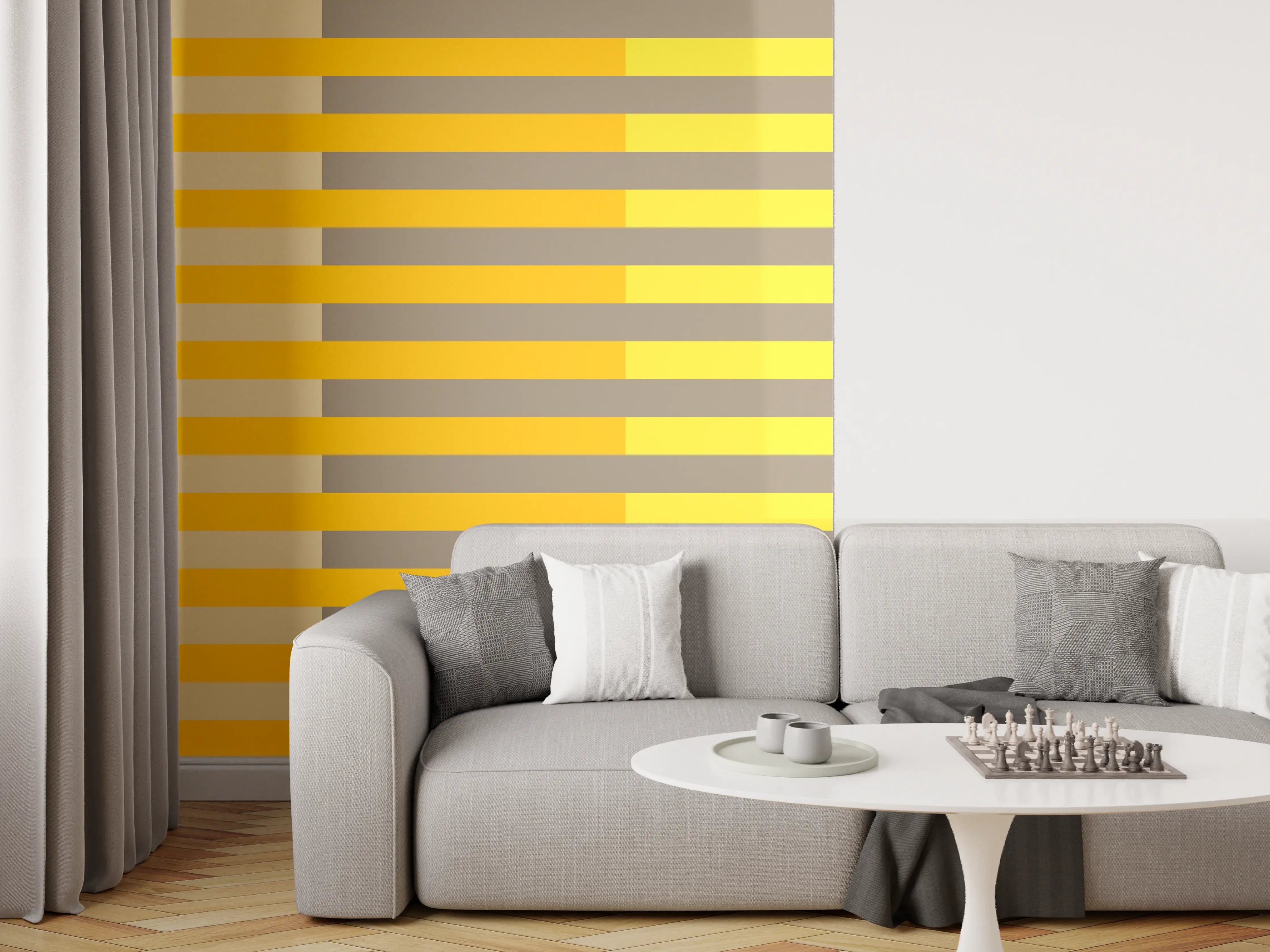 Wandverkleidung Wohnzimmer - The Yellows - Multy Stripes - Honey