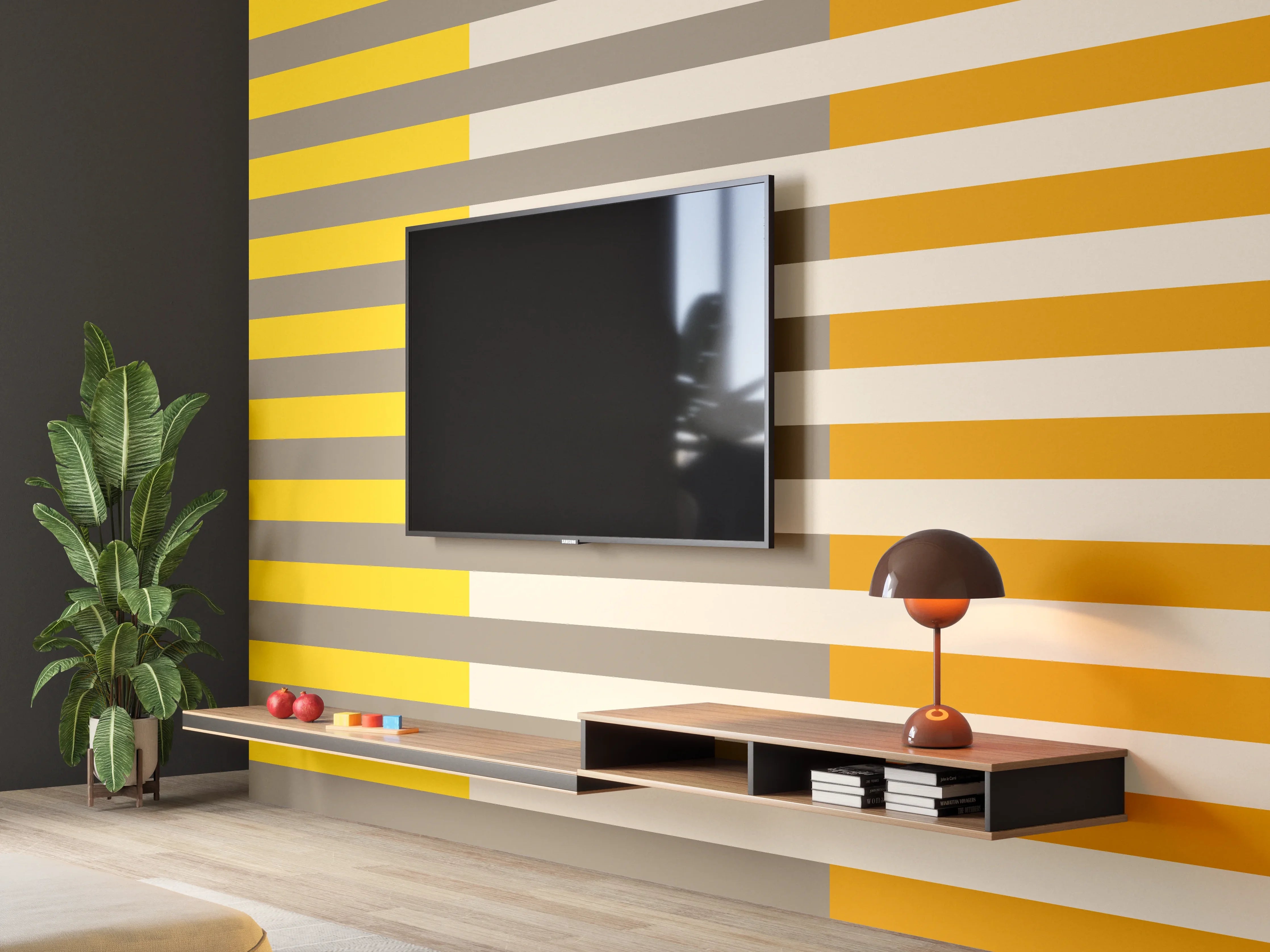Wandverkleidung Wohnzimmer - The Yellows - Multy Stripes - Saffron