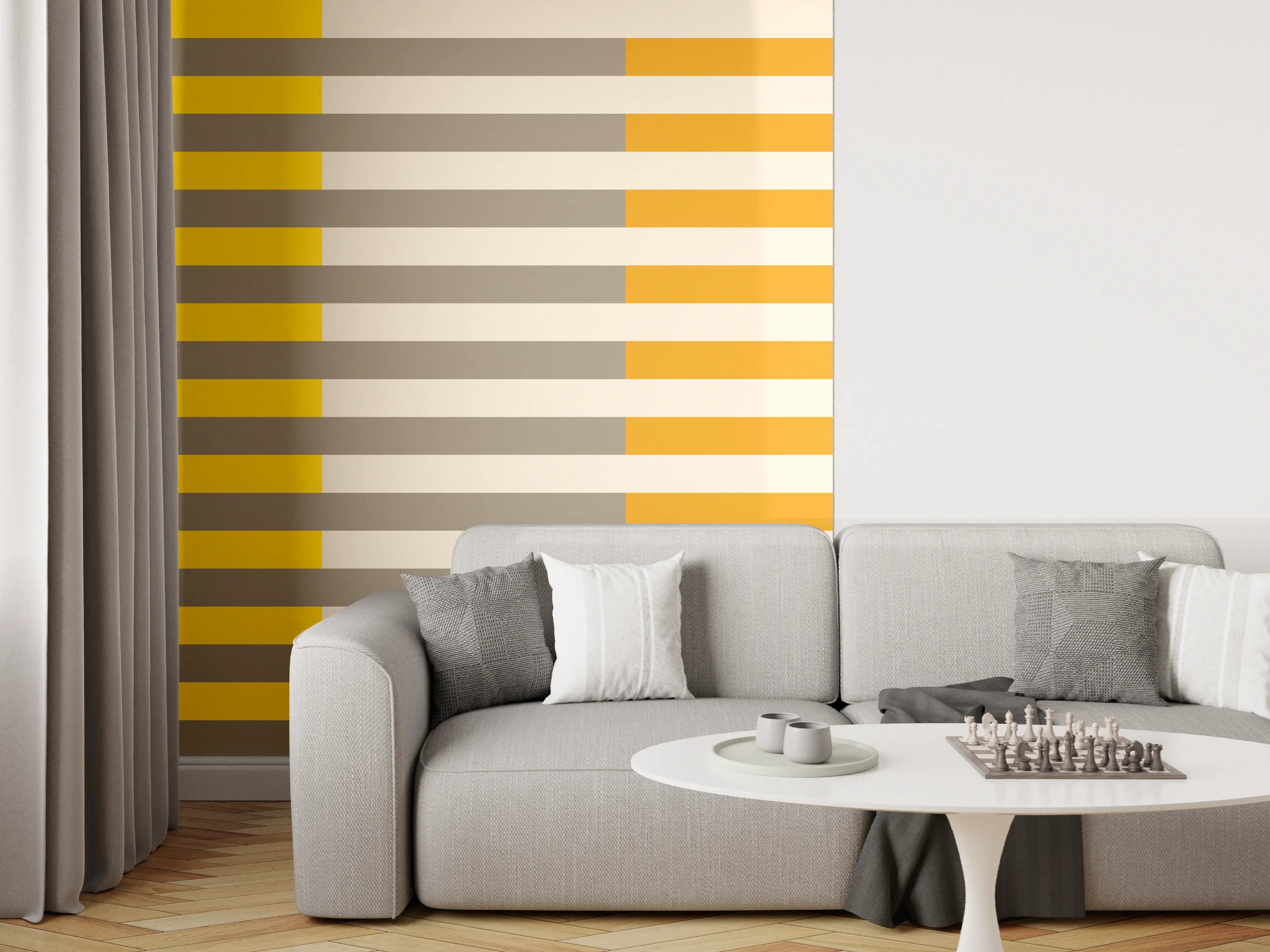 Wandverkleidung Wohnzimmer - The Yellows - Multy Stripes - Saffron