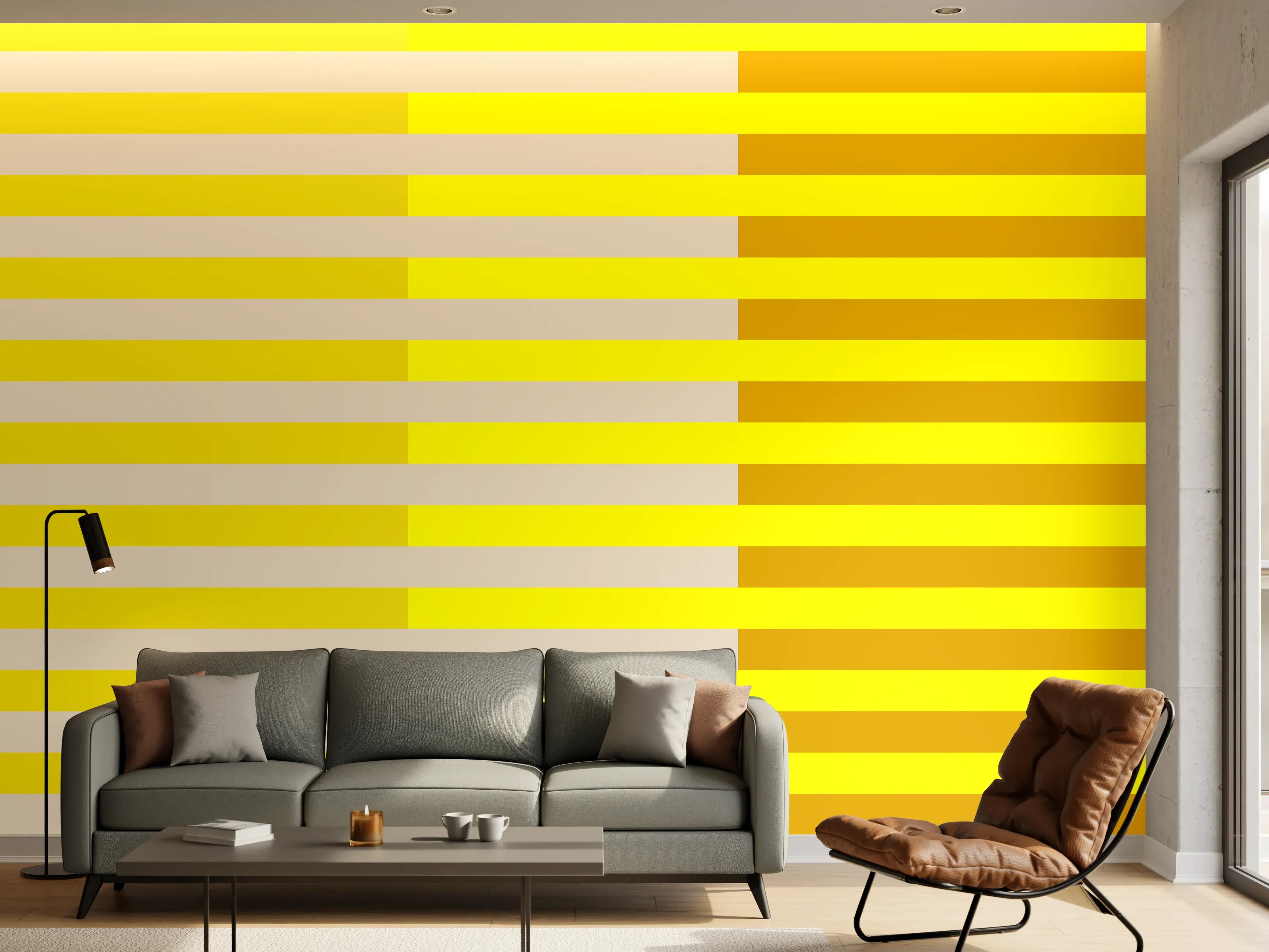 Wandverkleidung Wohnzimmer - The Yellows - Multy Stripes - Vanilla