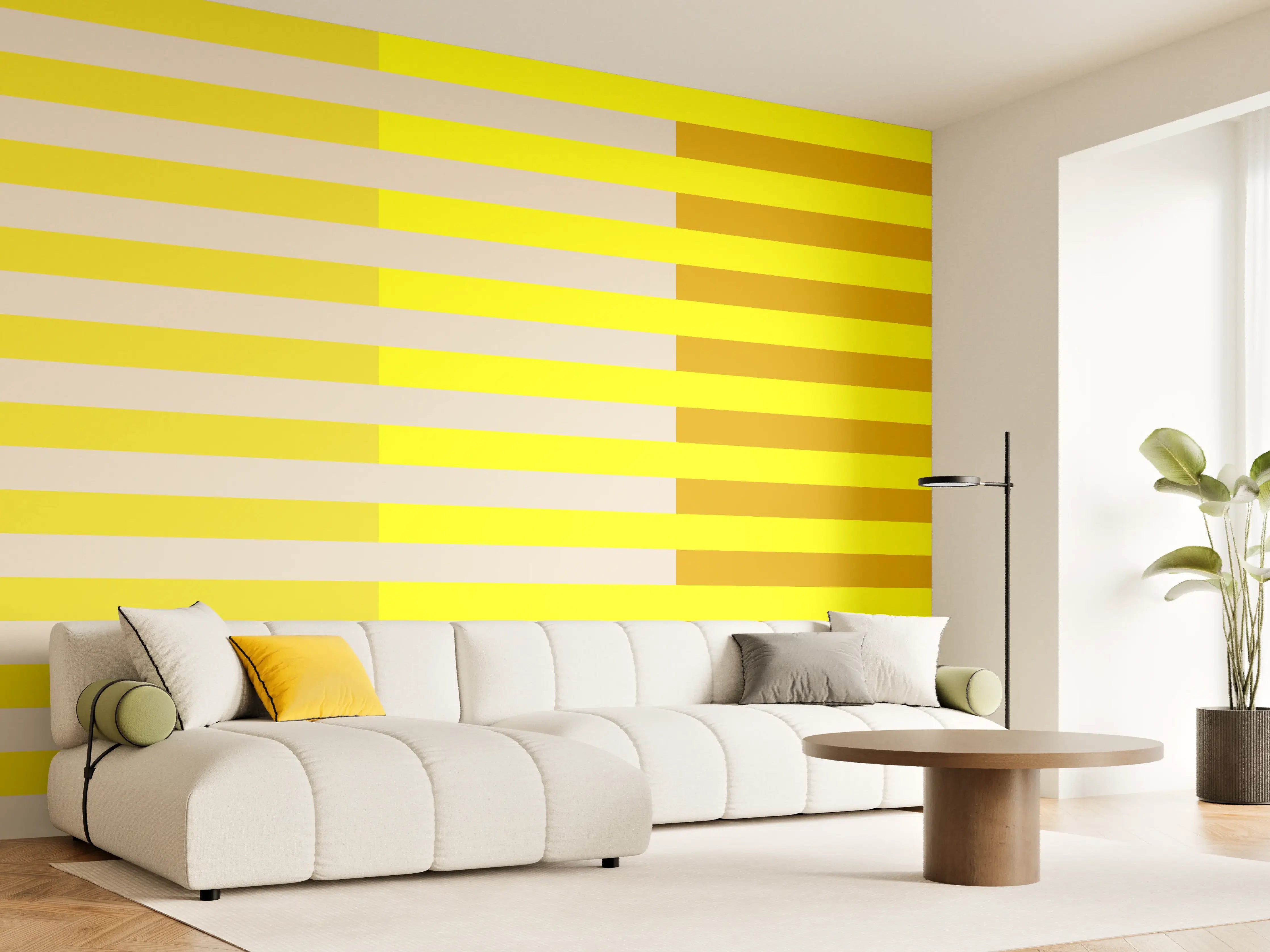 Wandverkleidung Wohnzimmer - The Yellows - Multy Stripes - Vanilla