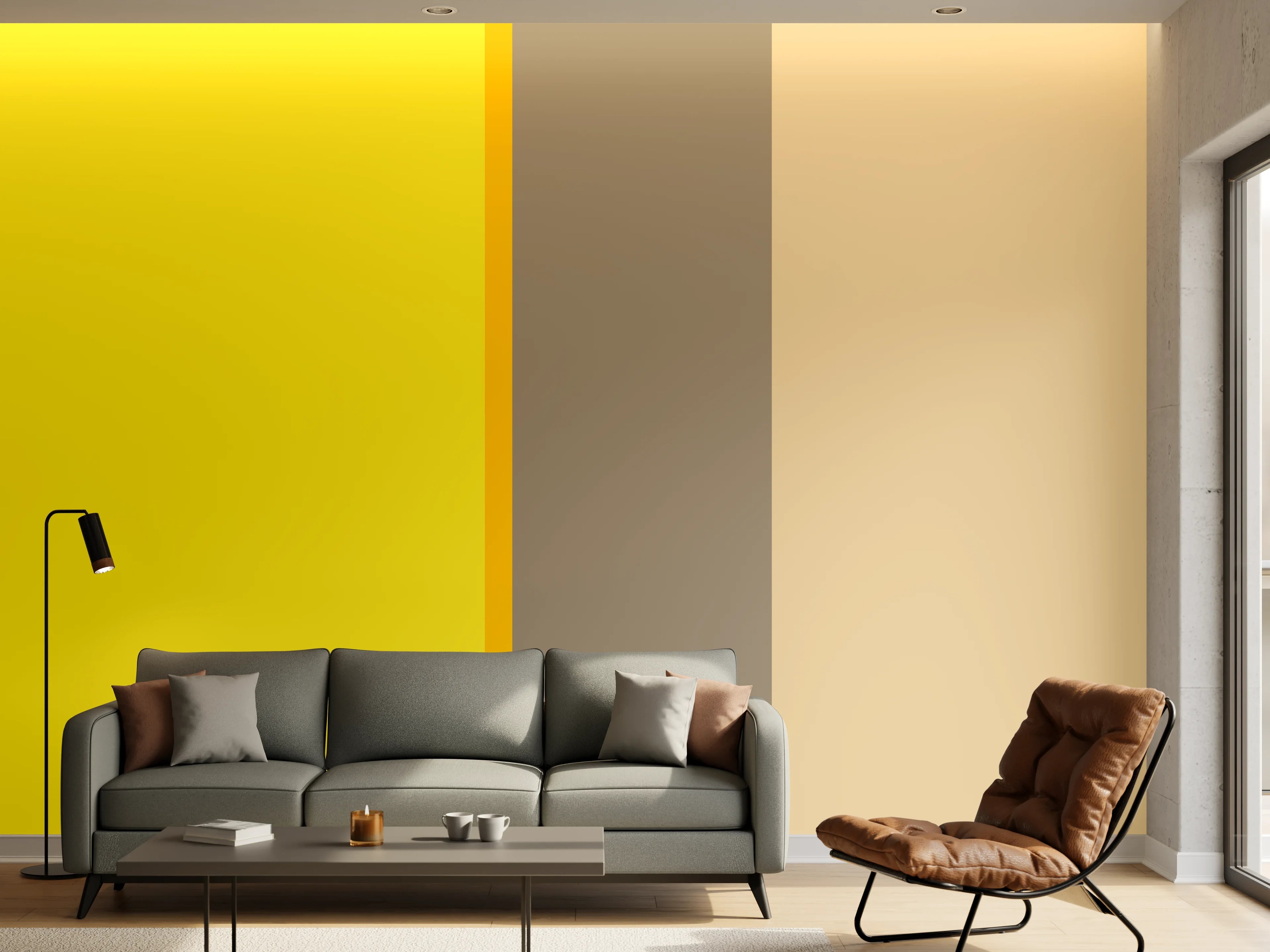 Wandverkleidung Wohnzimmer - The Yellows - Vertical - Honey