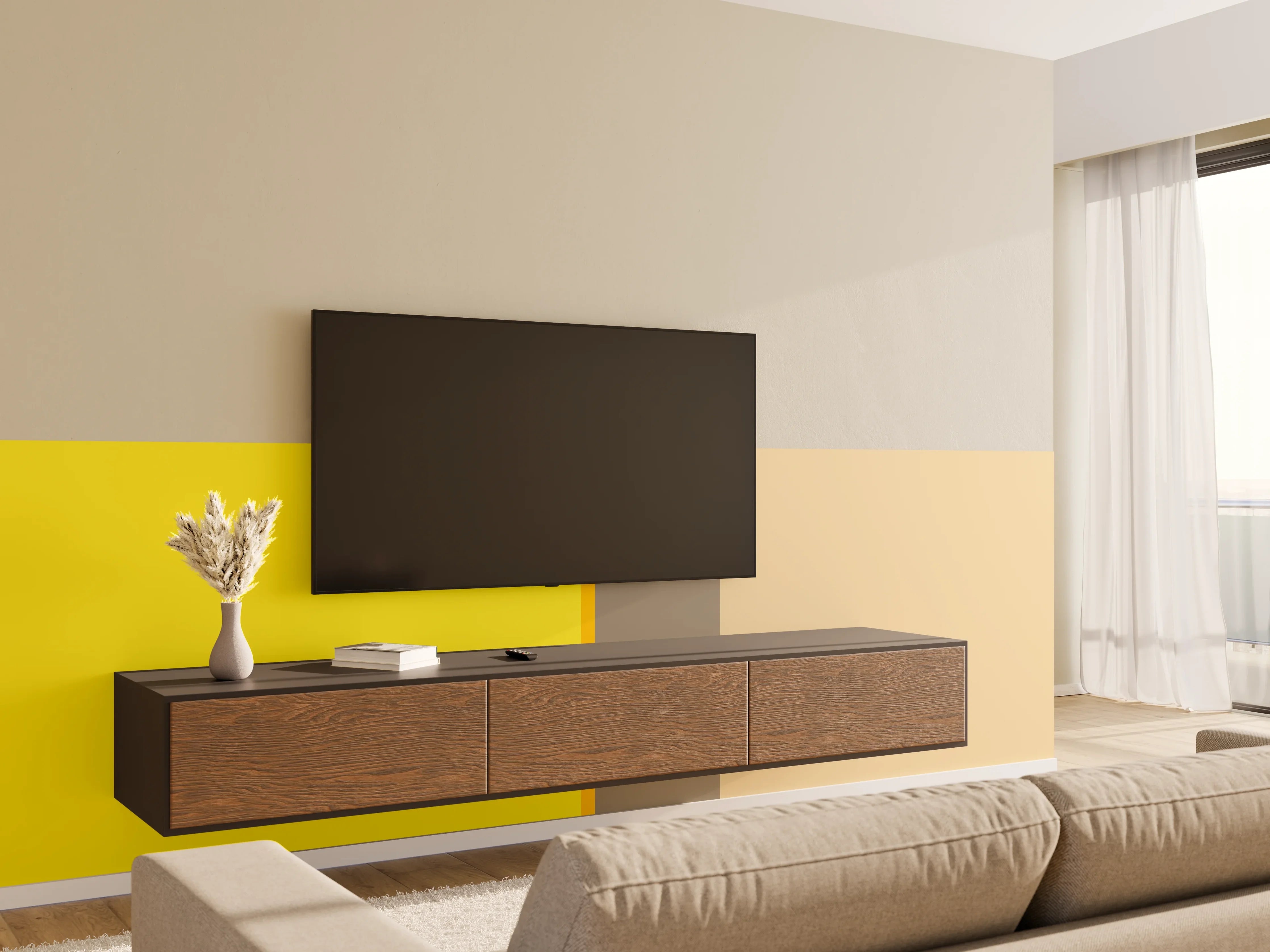 Wandverkleidung Wohnzimmer - The Yellows - Vertical - Honey