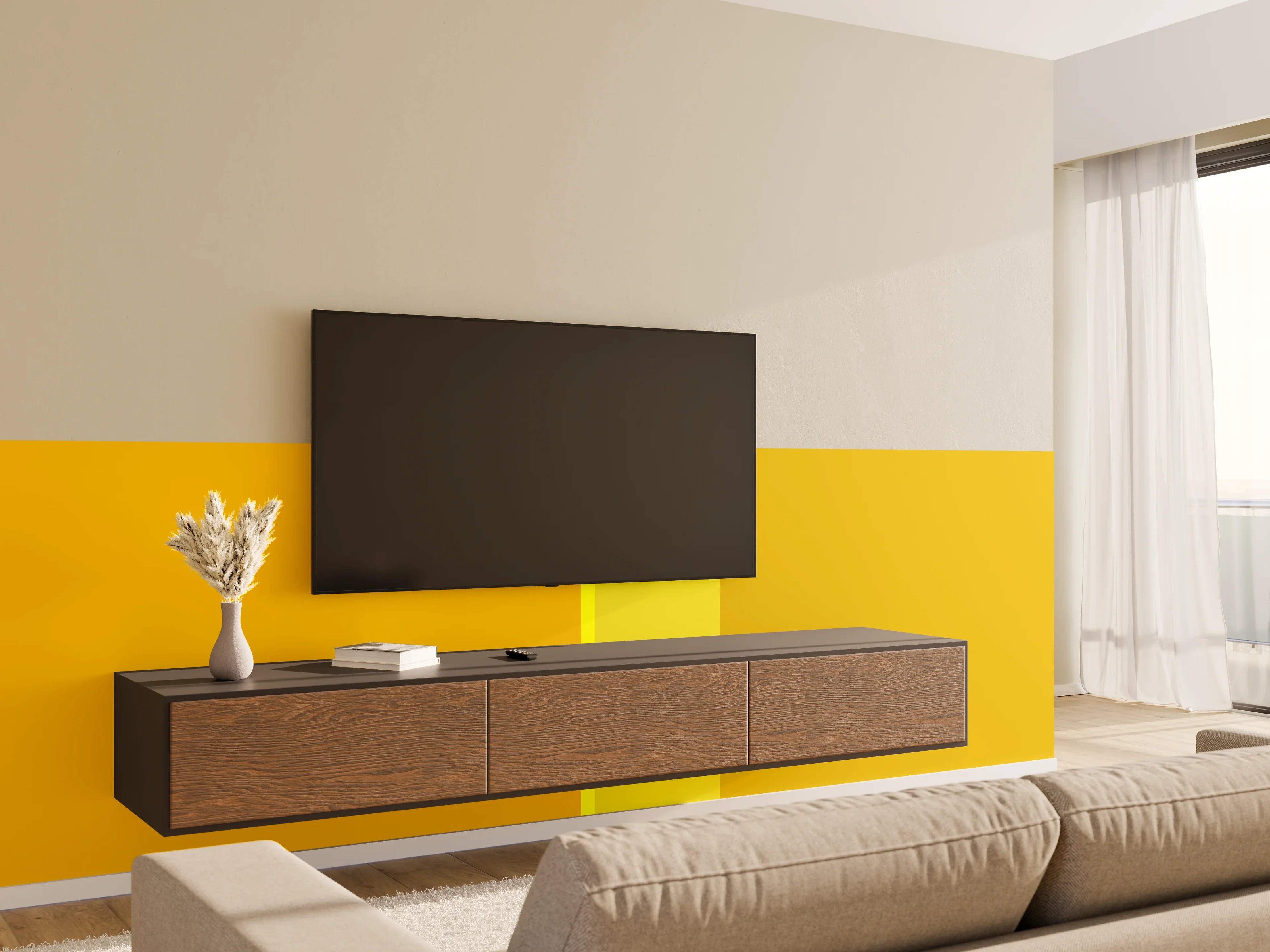 Wandverkleidung Wohnzimmer - The Yellows - Vertical - Lemon