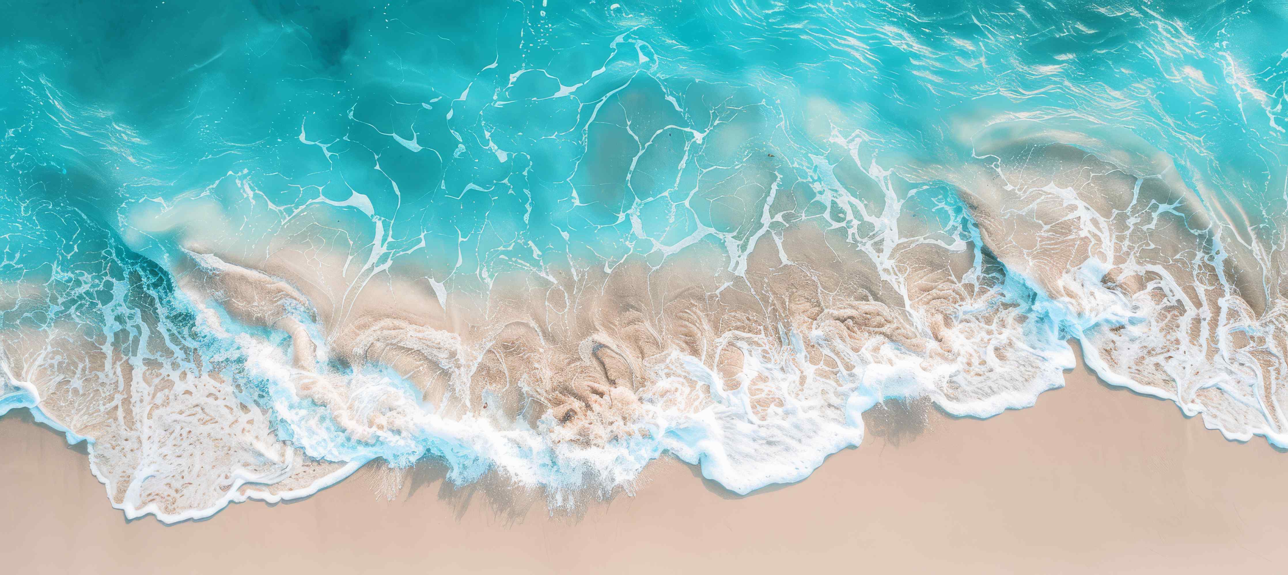Wandverkleidung Wohnzimmer-Tropischer Strand mit türkisfarbenem Wasser