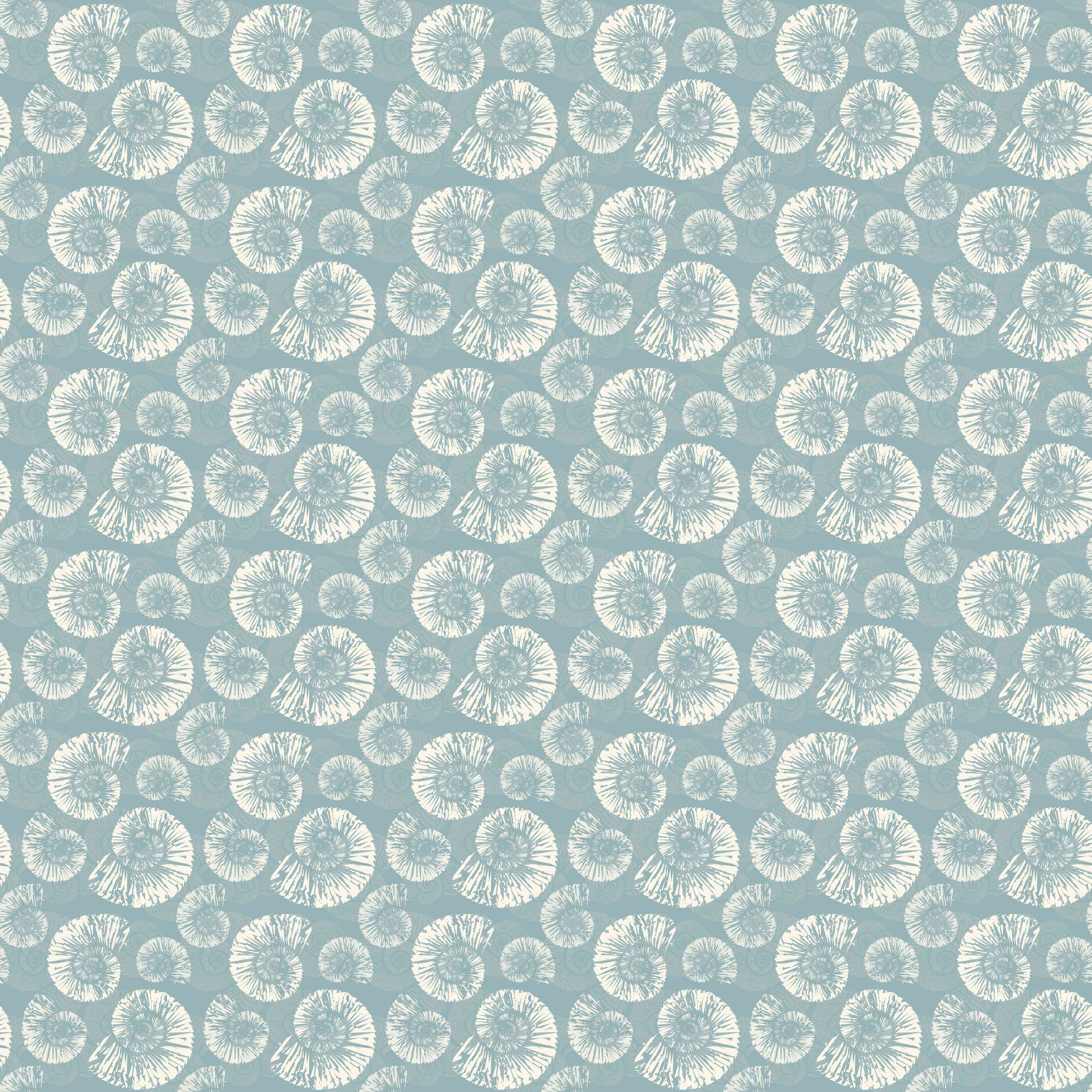 Wandverkleidung Wohnzimmer-Türkis-Weißes Muschelmuster