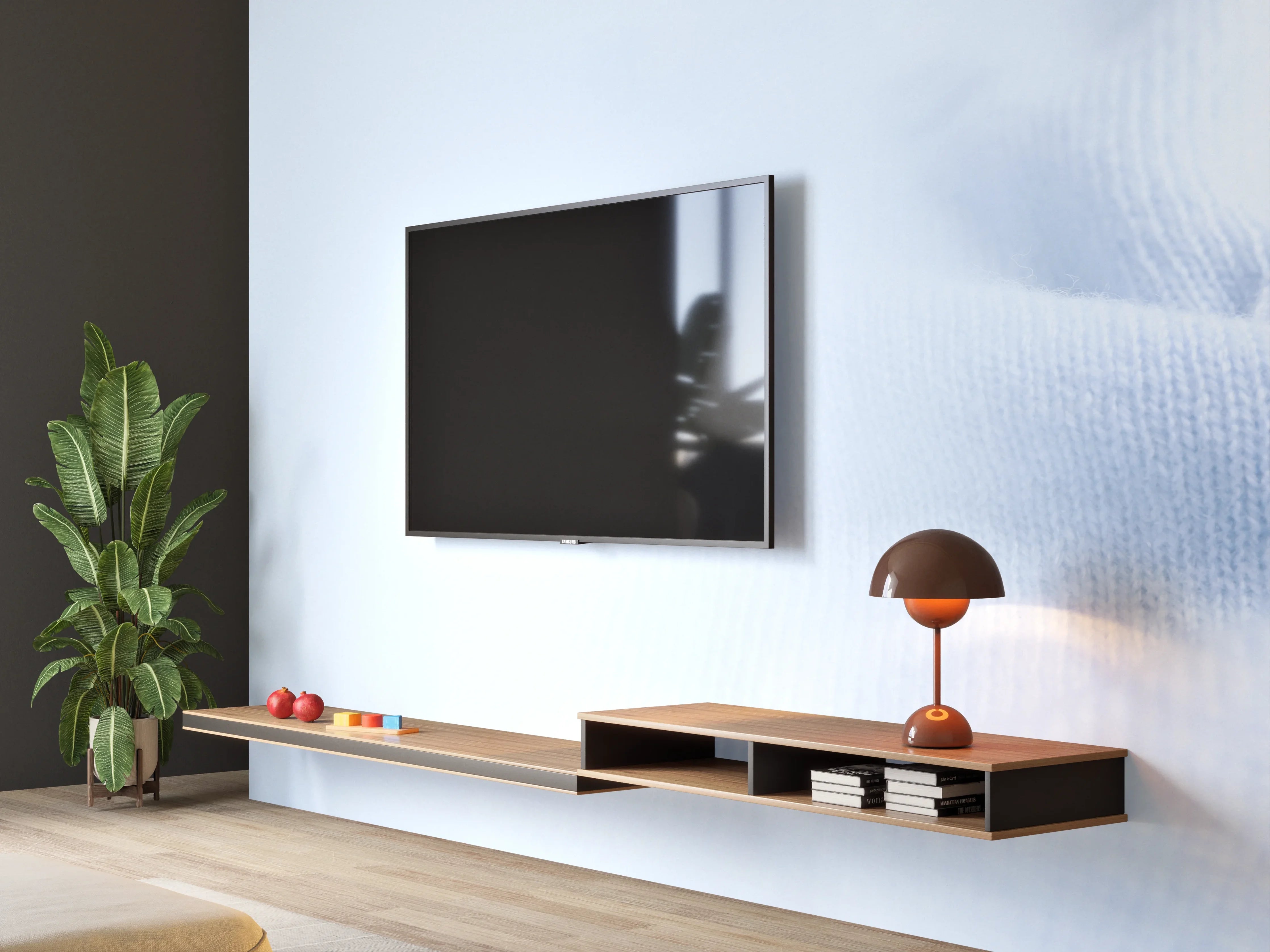 Wandverkleidung Wohnzimmer - Türkiser Kaschmirstoff