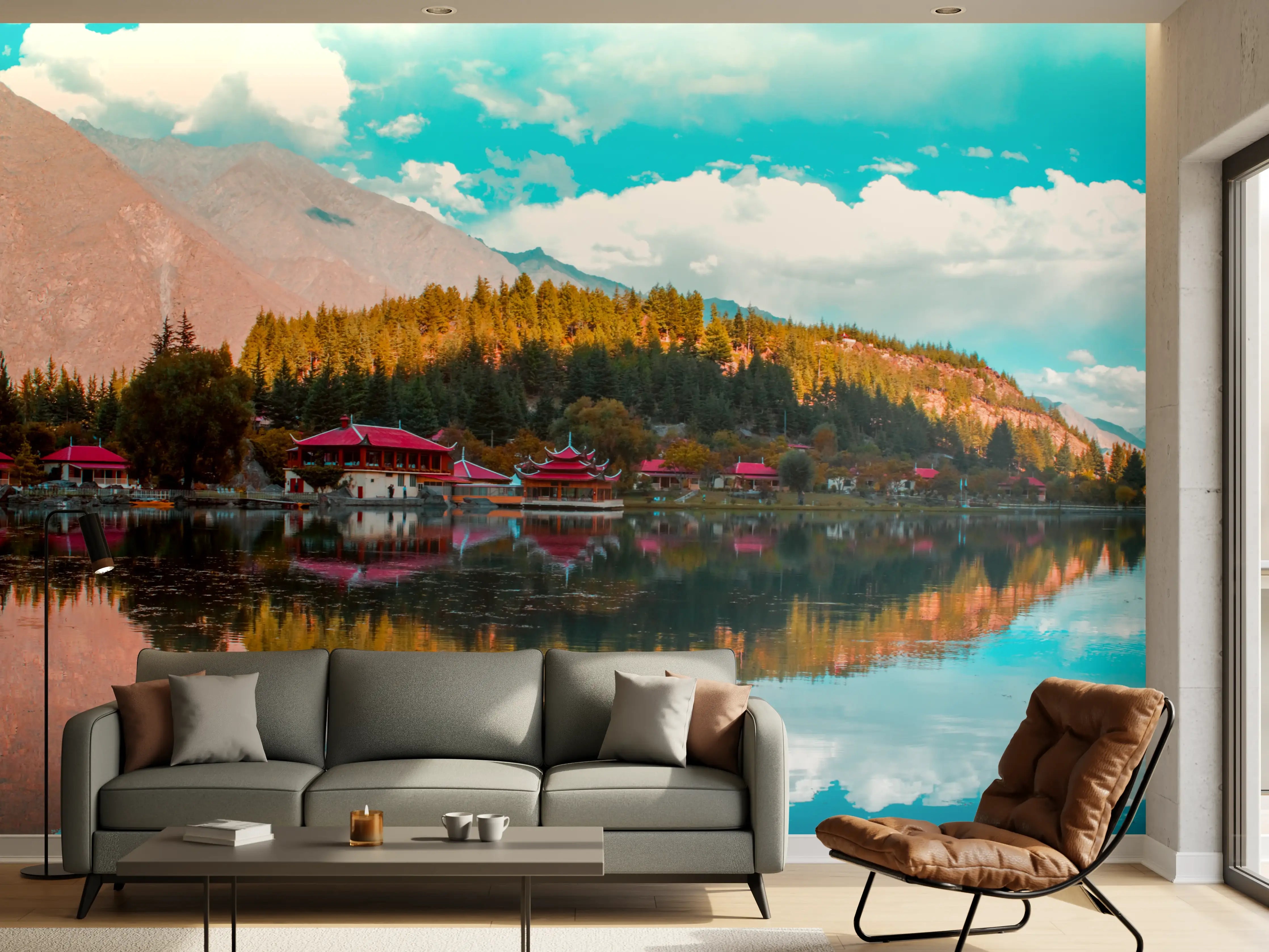 Wandverkleidung Wohnzimmer - Unterer Kachura-See