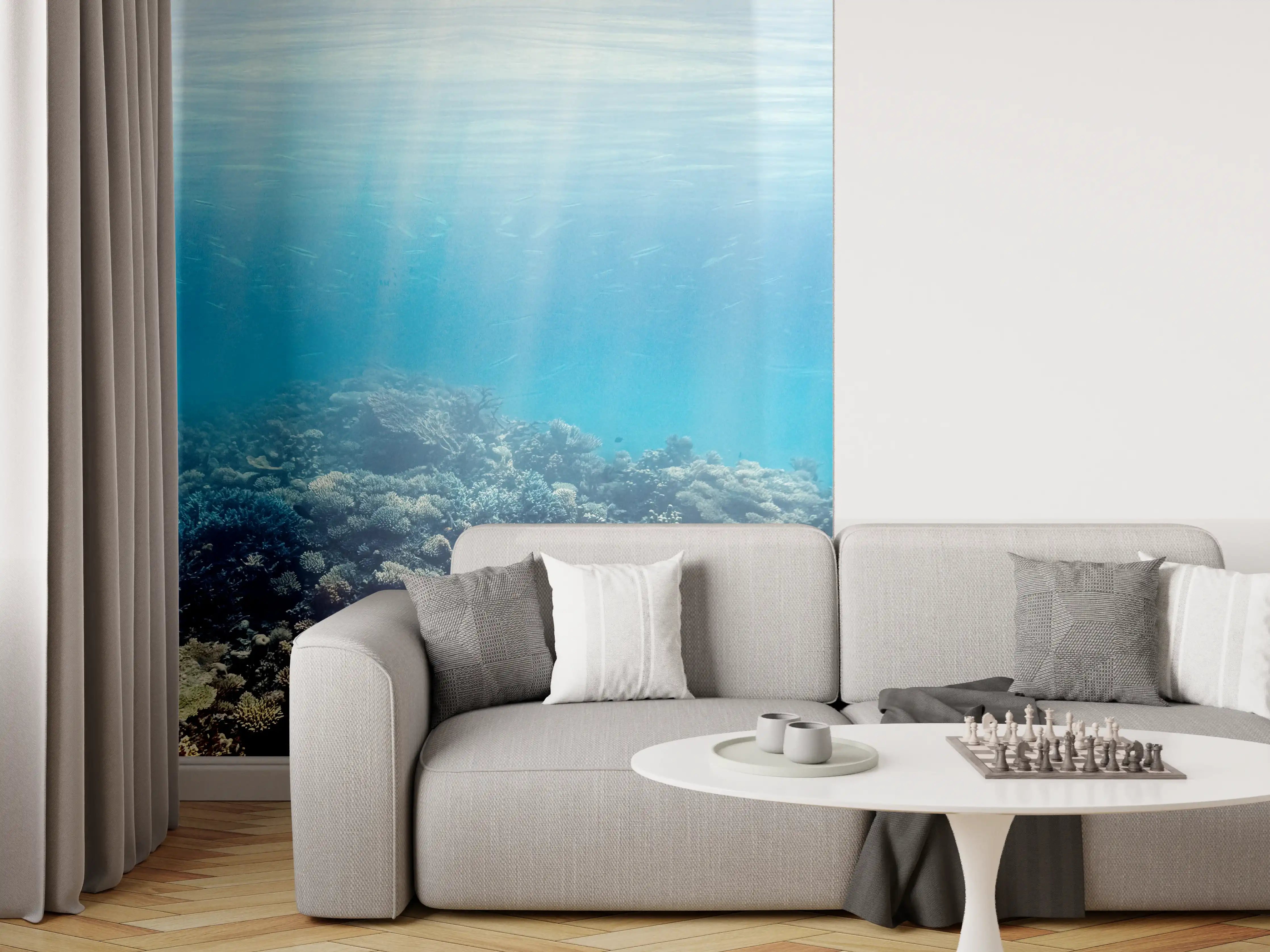 Wandverkleidung Wohnzimmer - Unterwasser-Korallenriff im Roten Meer