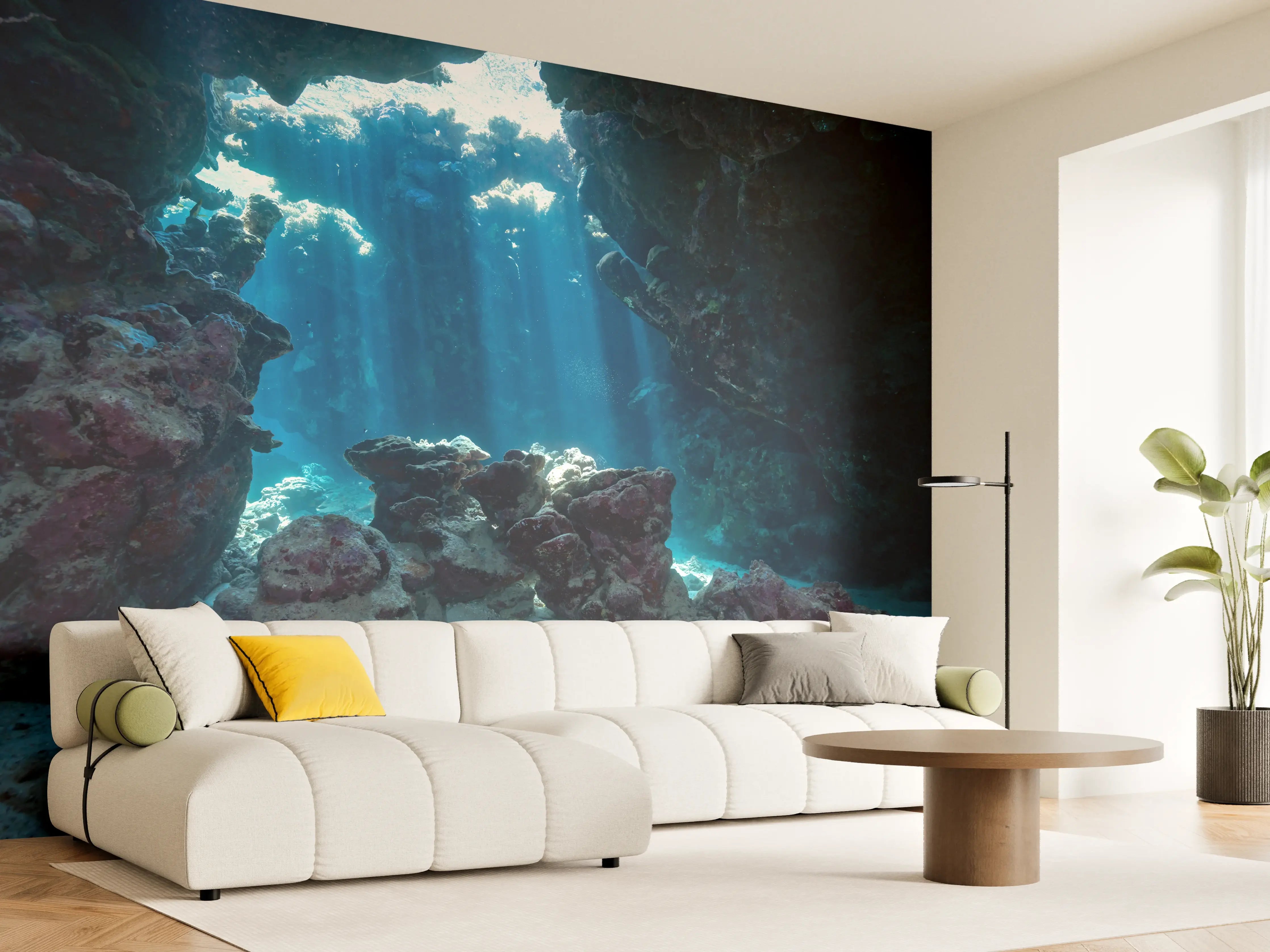 Wandverkleidung Wohnzimmer - Unterwasseransicht eines Riffs