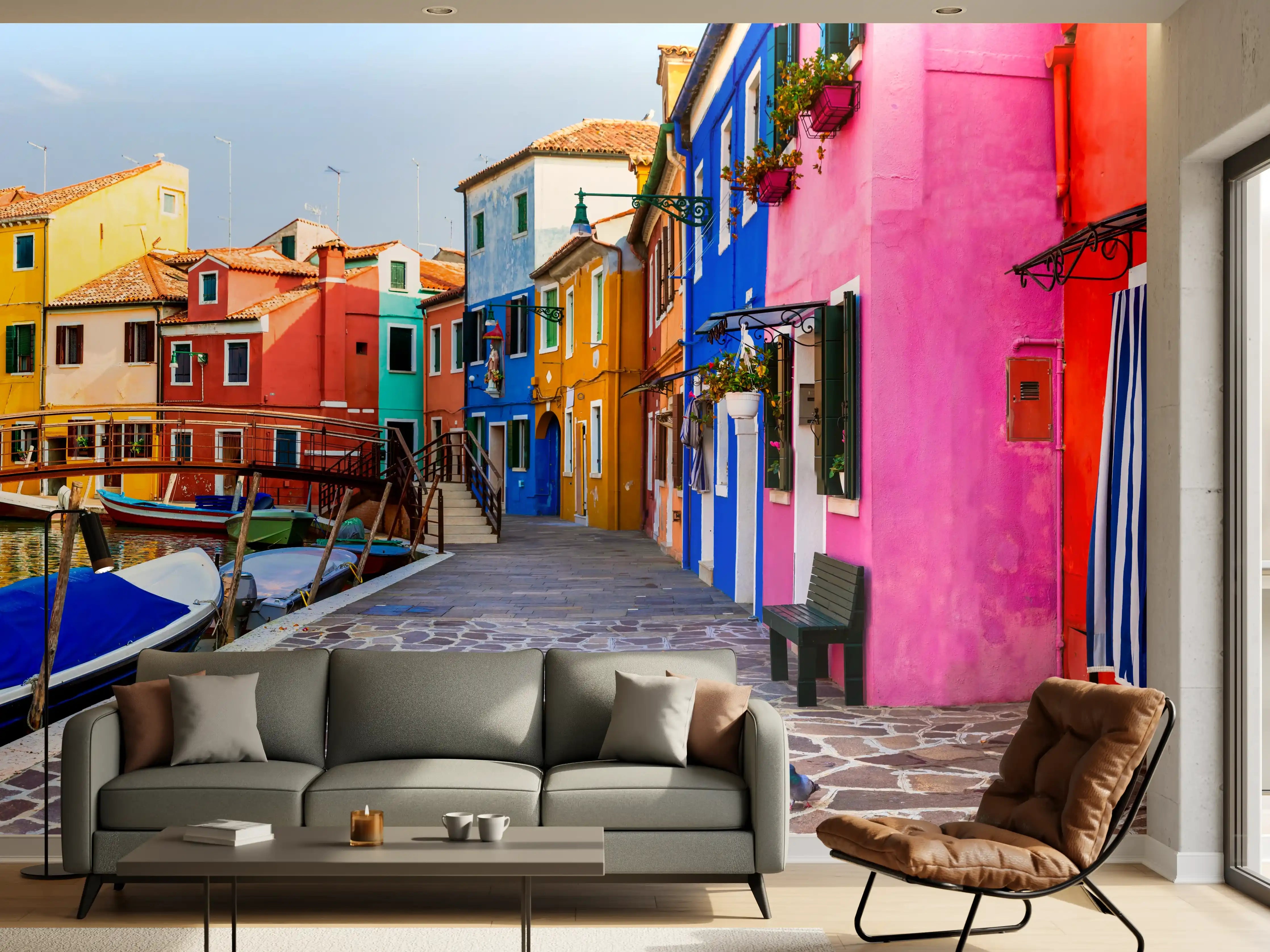 Wandverkleidung Wohnzimmer - Venedig - traditionelle Fischerstadt