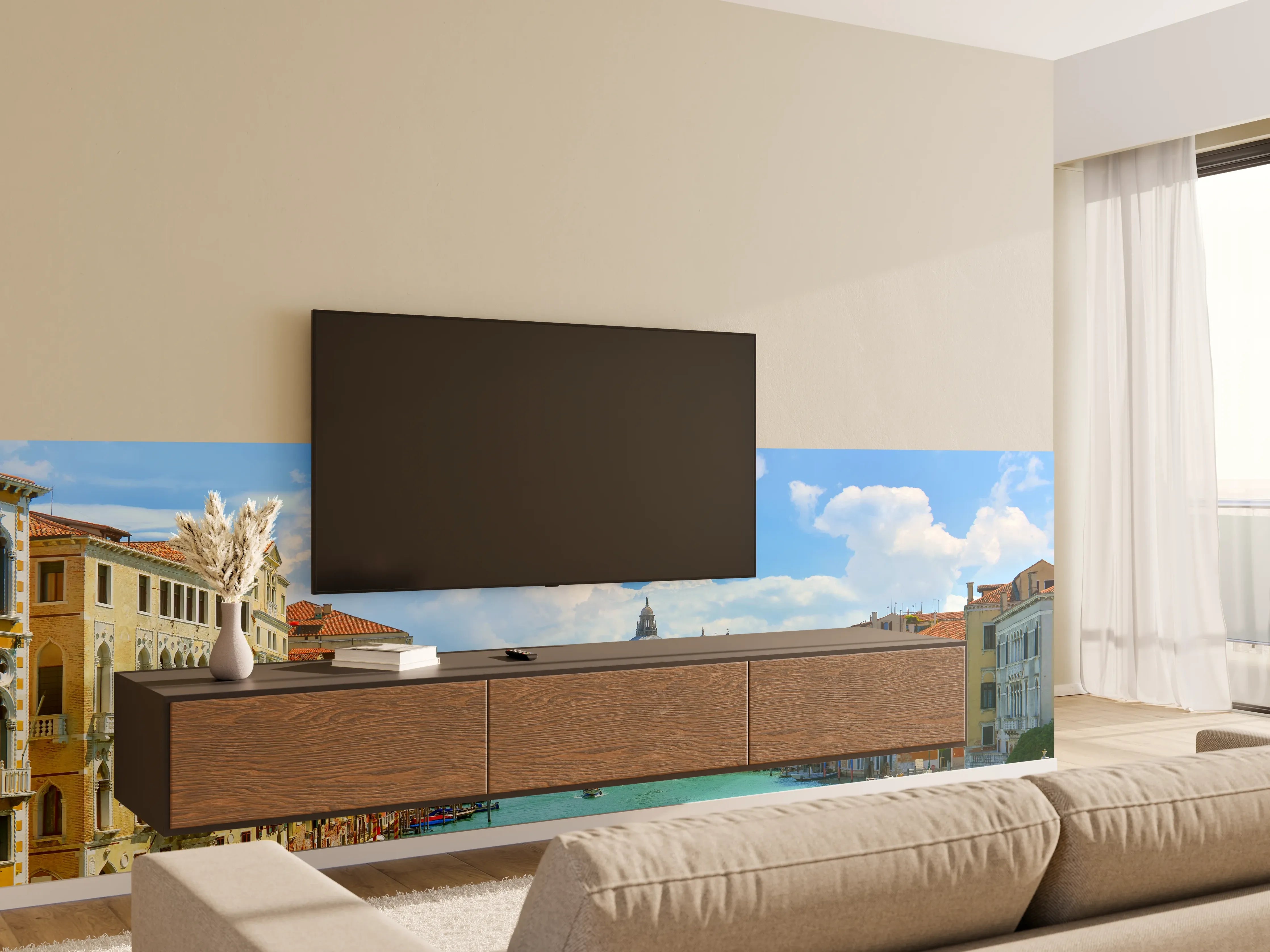 Wandverkleidung Wohnzimmer - Venedig Kanäle Sonnenlicht