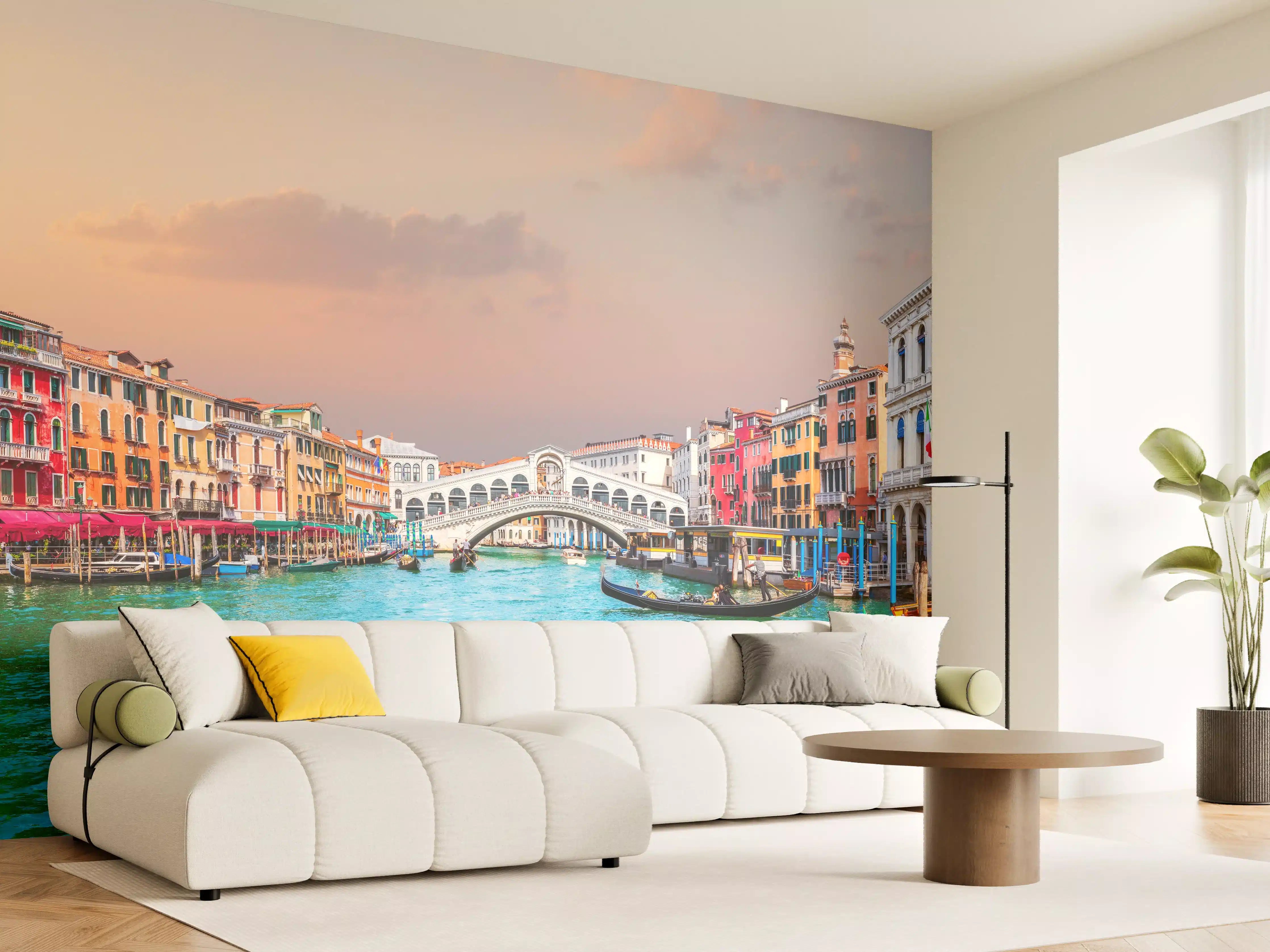 Wandverkleidung Wohnzimmer - Venedig Kanal bei Sonnenuntergang
