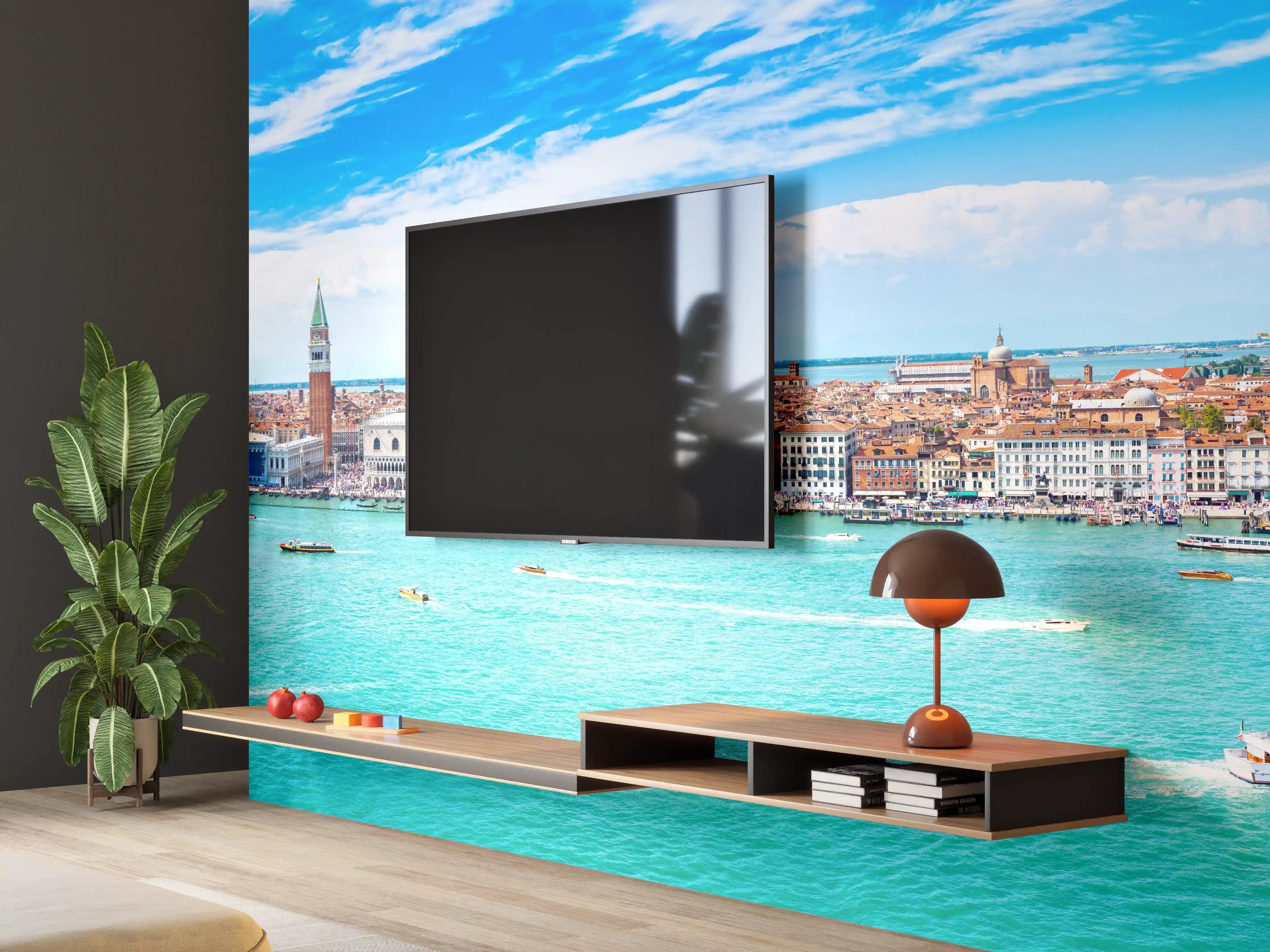 Wandverkleidung Wohnzimmer - Venedig Panoramaluftaufnahme