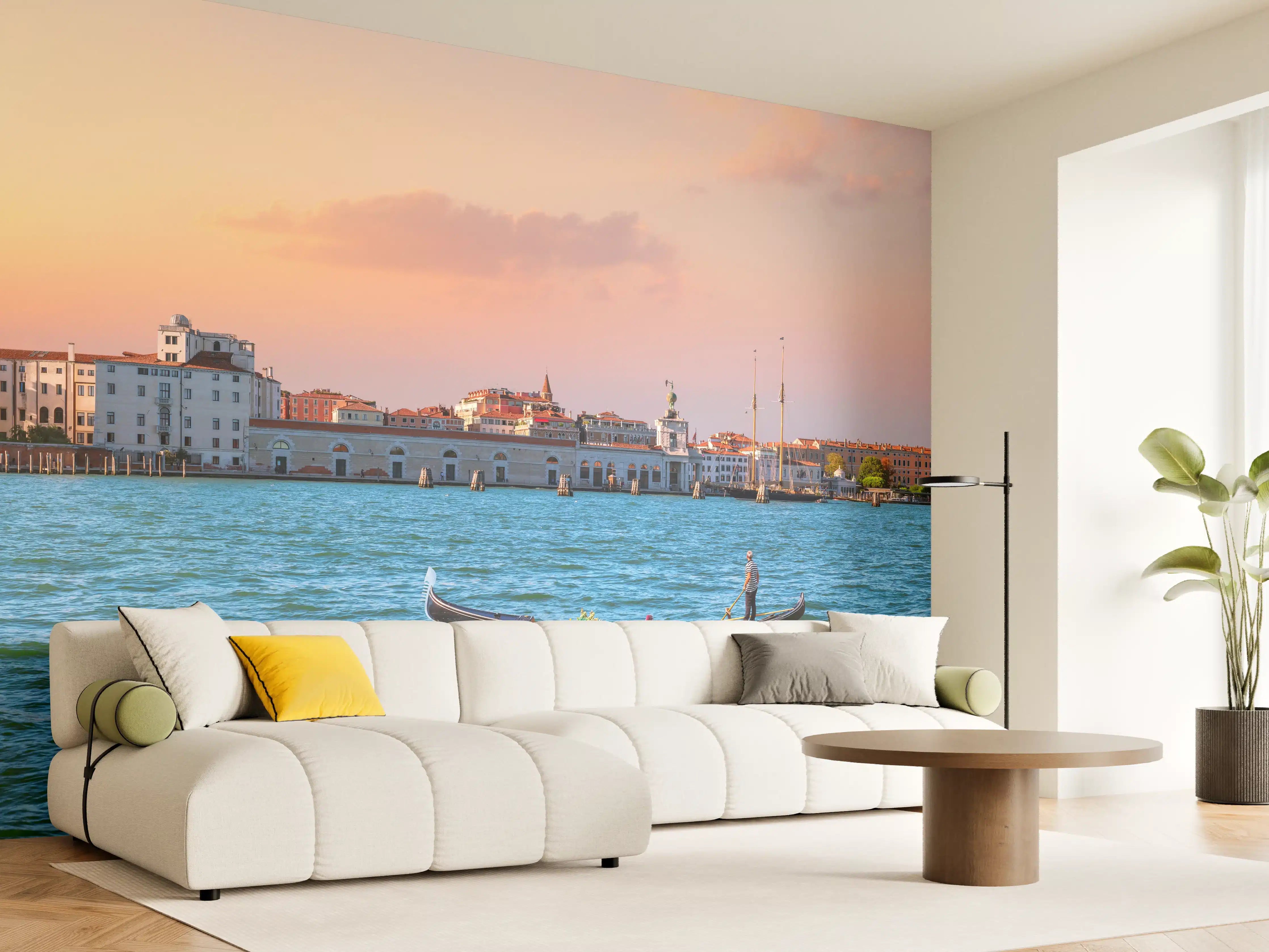 Wandverkleidung Wohnzimmer - Venedig Skyline bei Sonnenuntergang