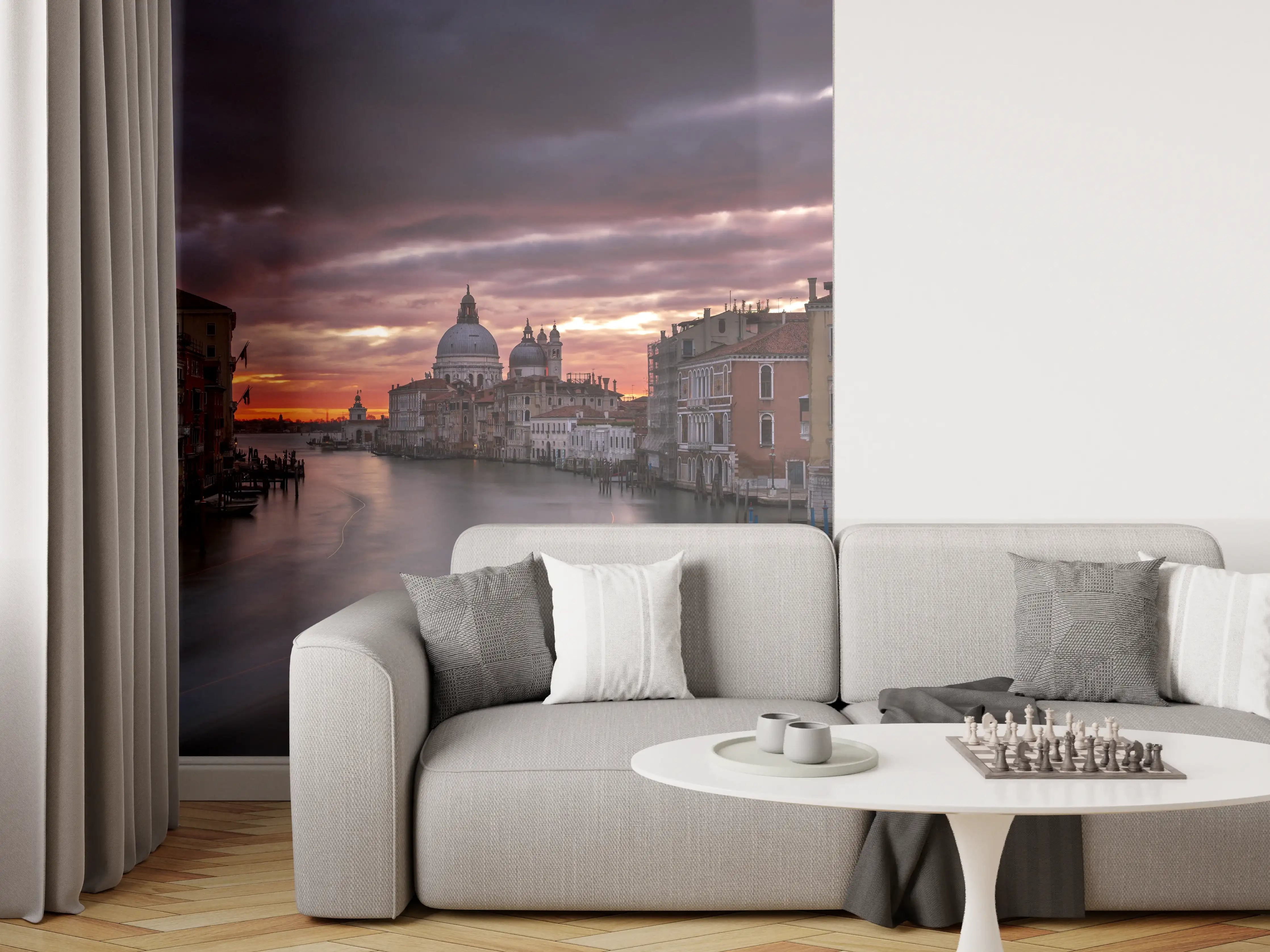 Wandverkleidung Wohnzimmer - Venetian Sunset Over Canal
