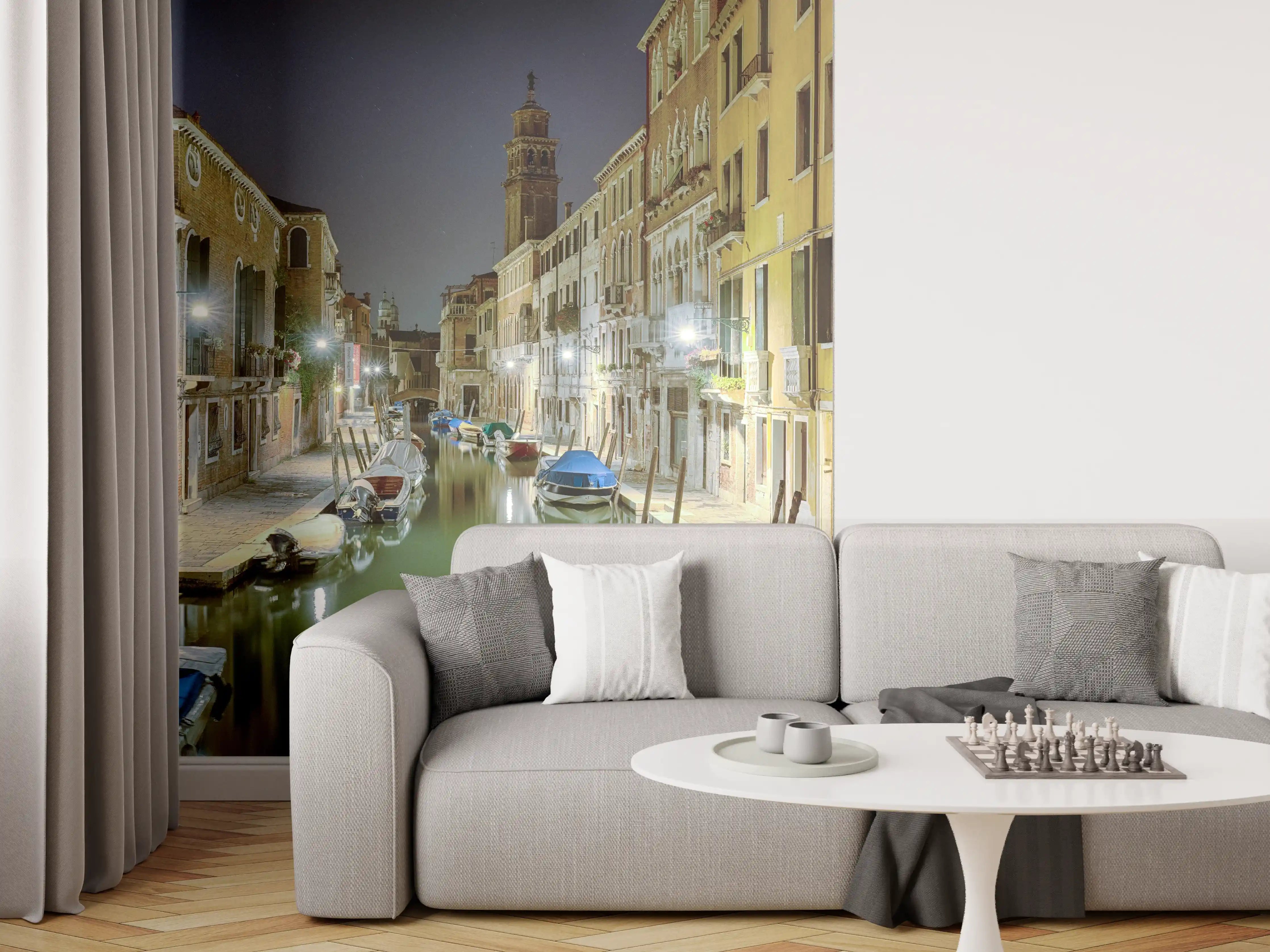 Wandverkleidung Wohnzimmer - Venezia bei Nacht