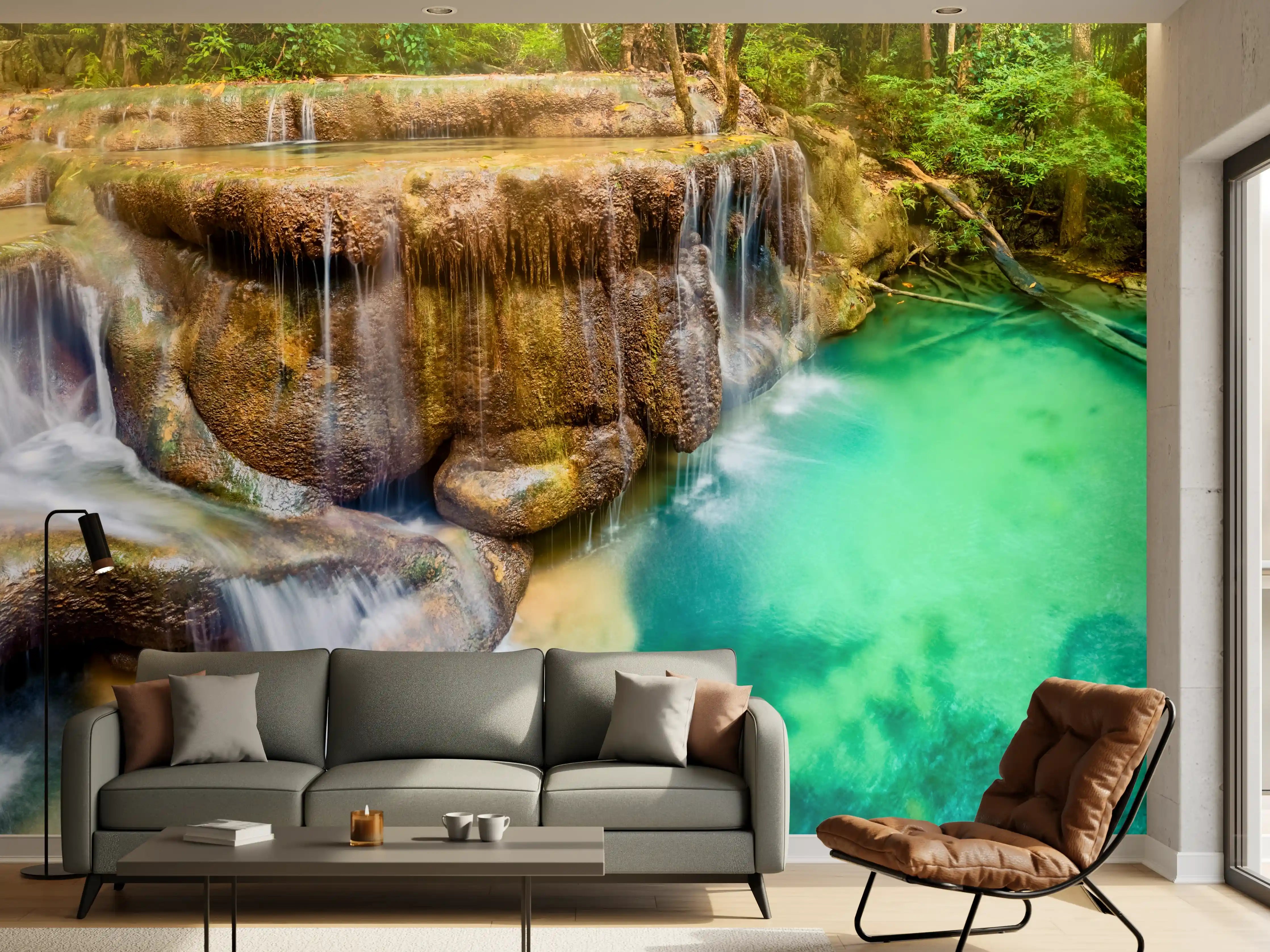 Wandverkleidung Wohnzimmer - Verborgene Oase im Regenwald