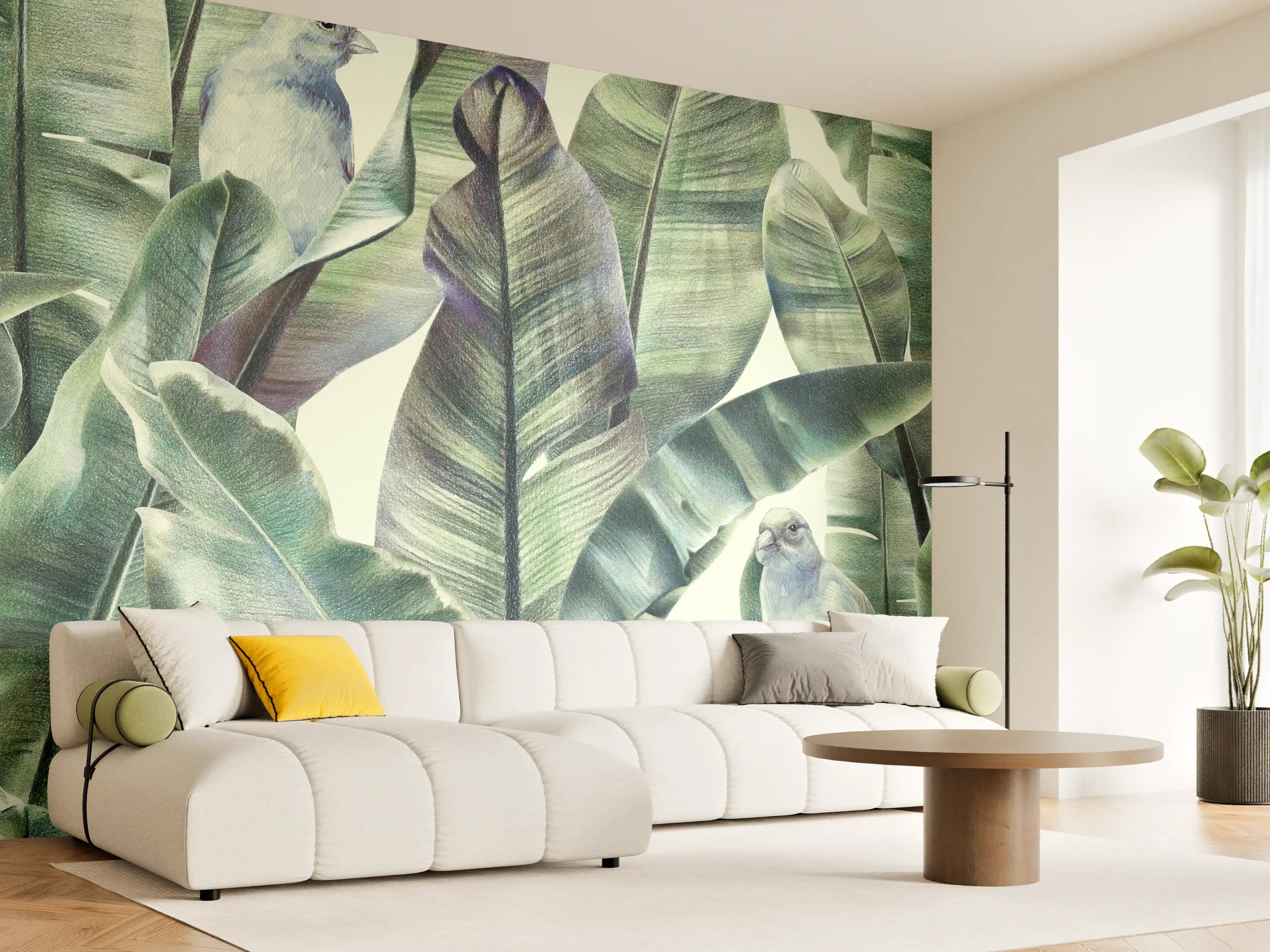 Wandverkleidung Wohnzimmer - Verbrannte Insel bei Nacht