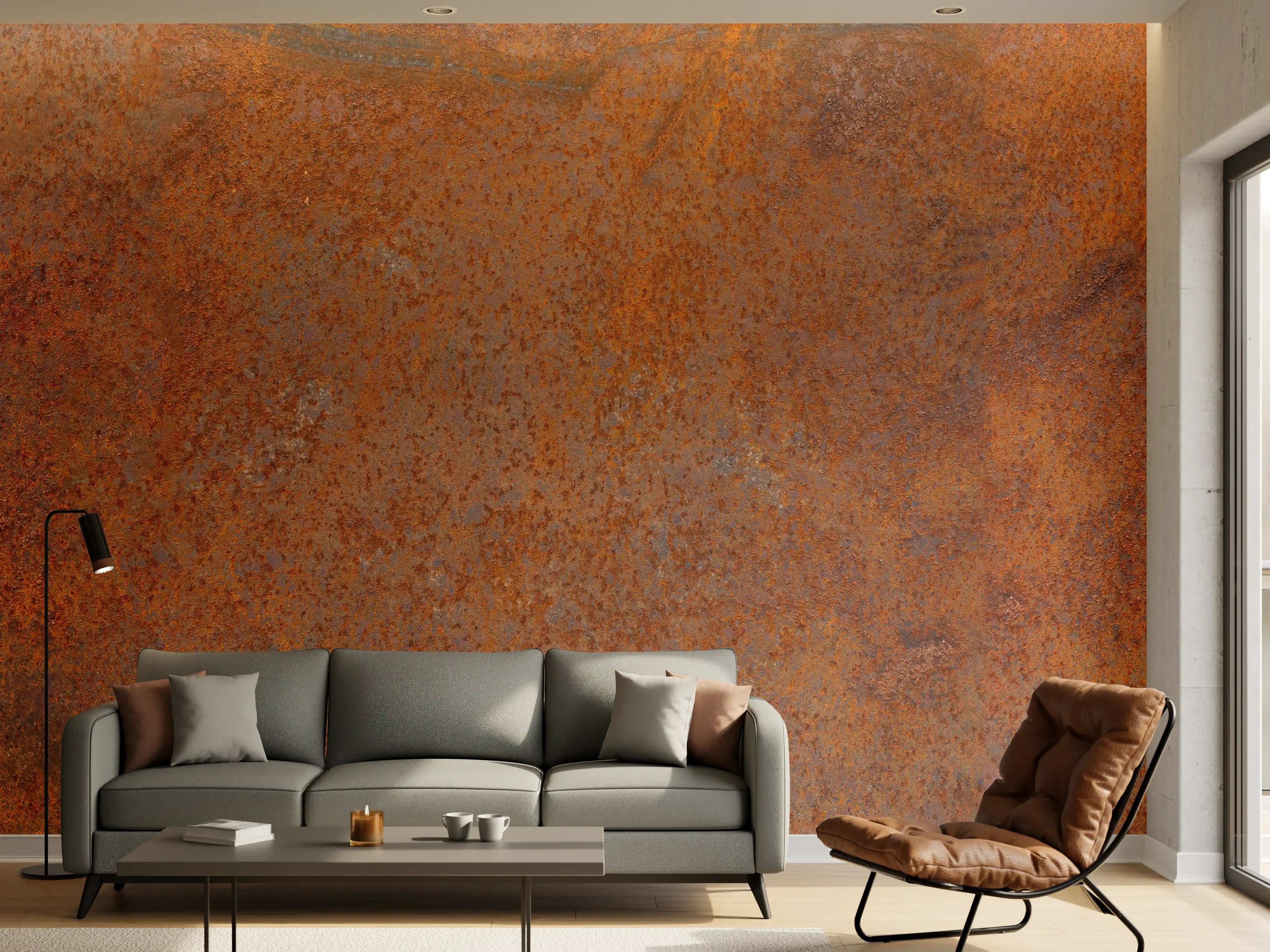 Wandverkleidung Wohnzimmer - Verrostetes Metall