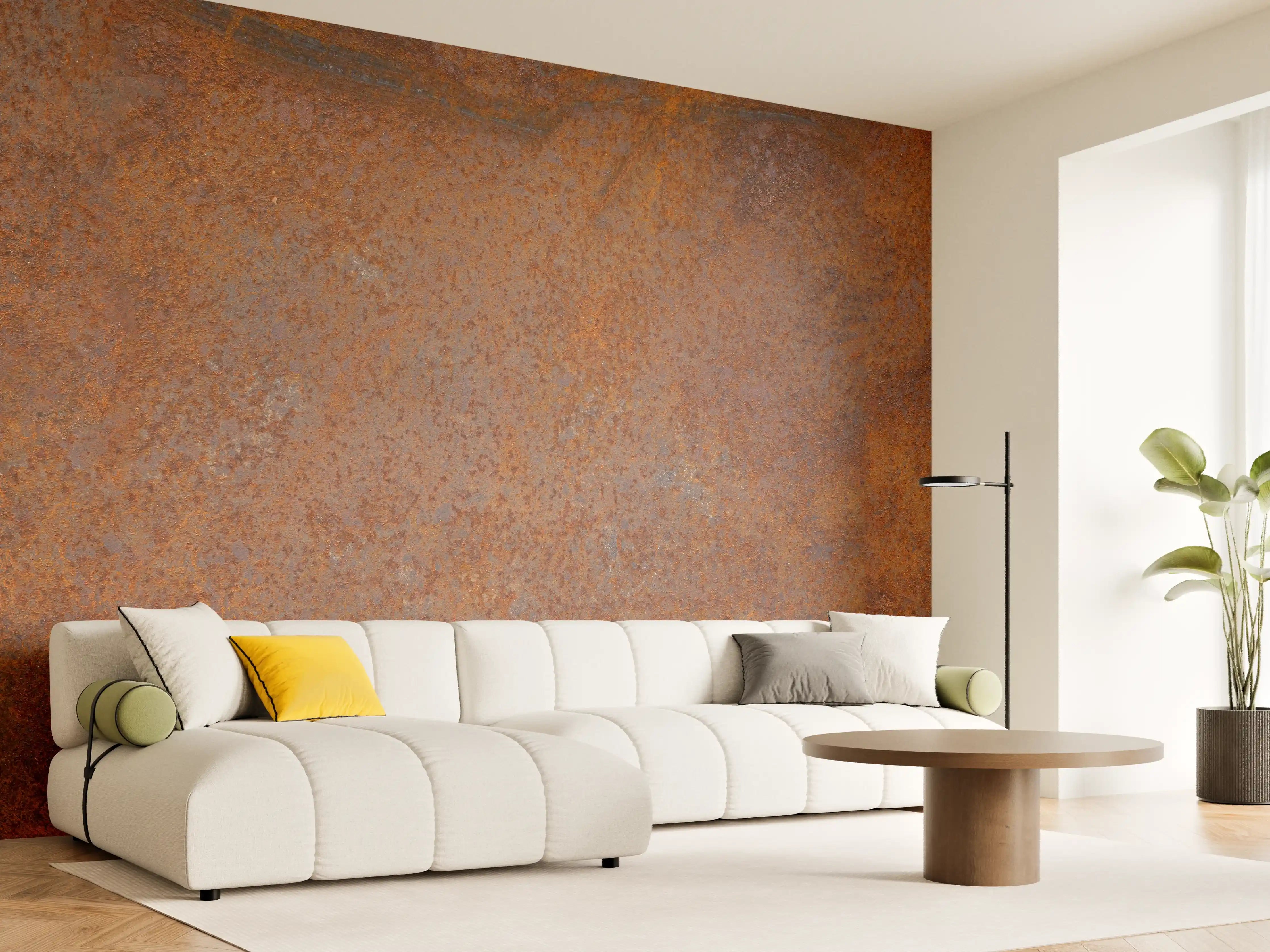 Wandverkleidung Wohnzimmer - Verrostetes Metall