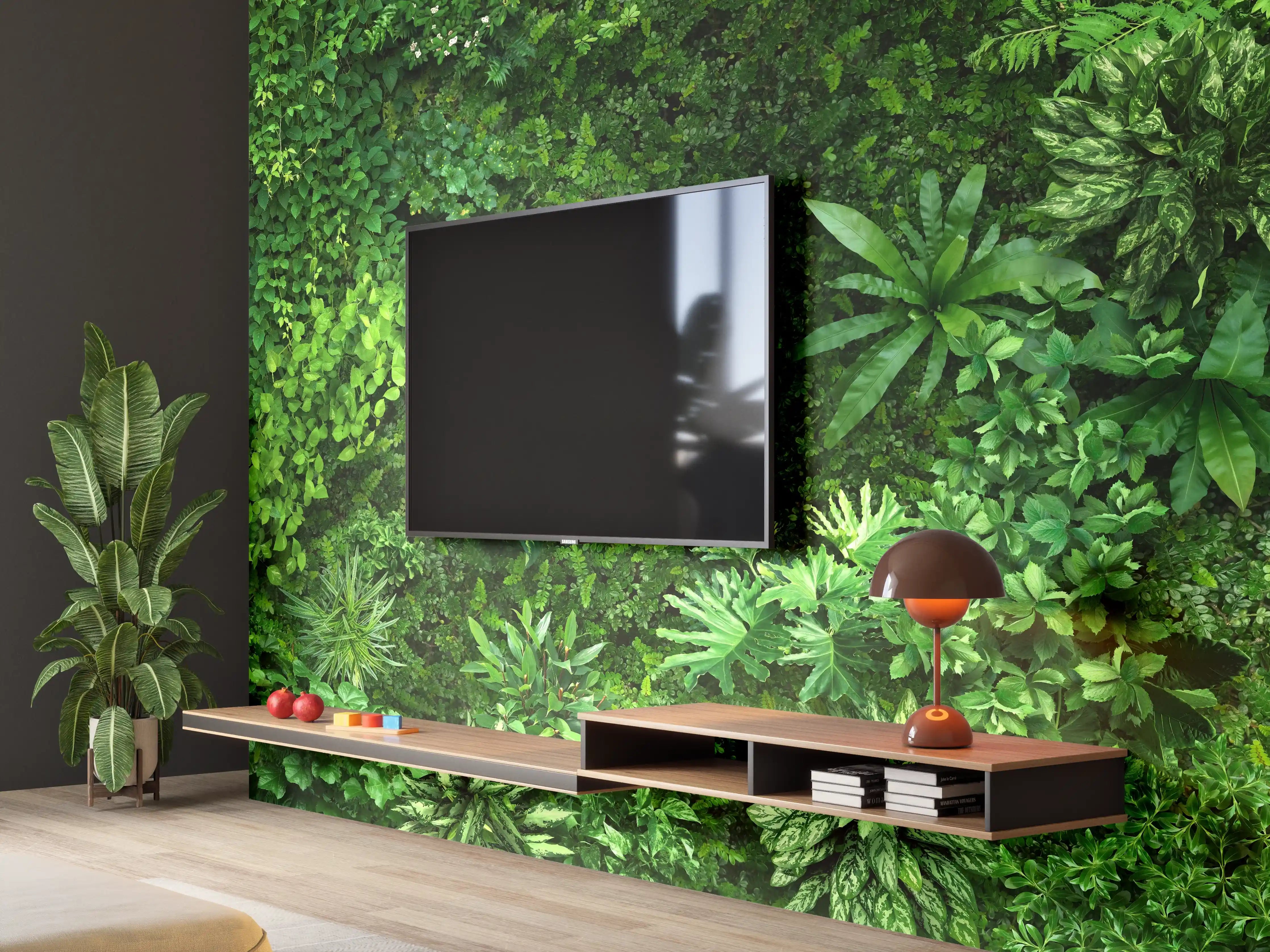 Wandverkleidung Wohnzimmer - Verschlungene Dschungelwelt